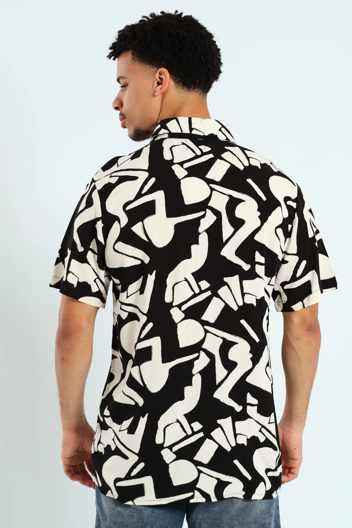 Geo Print Shirt - Black - Image 3