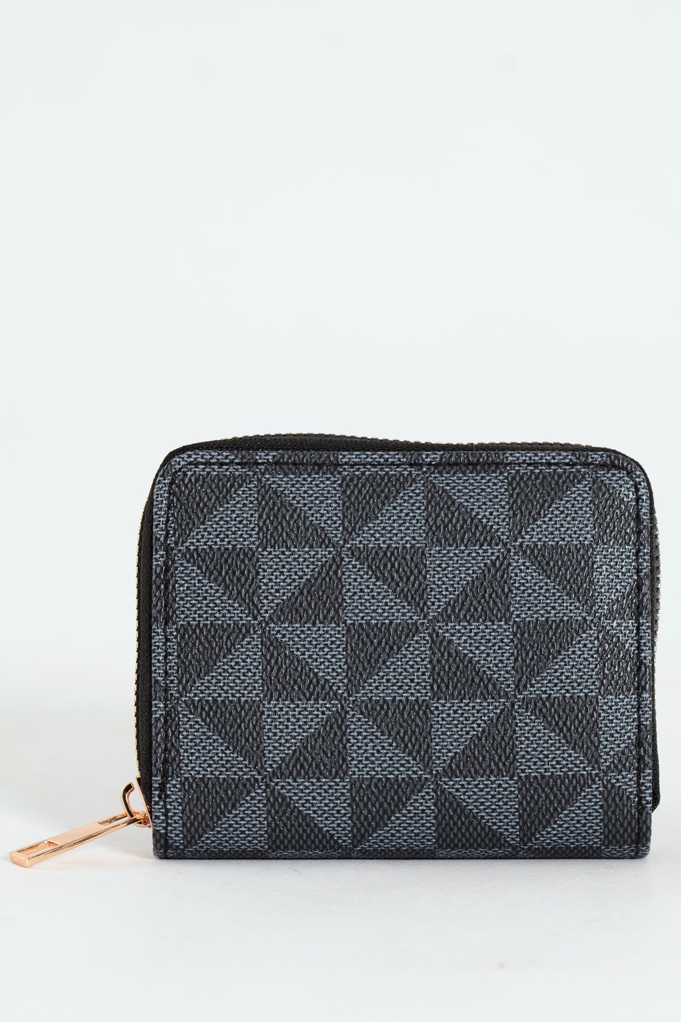 Geo Print Small Zip Around Purse - Black - Image 3