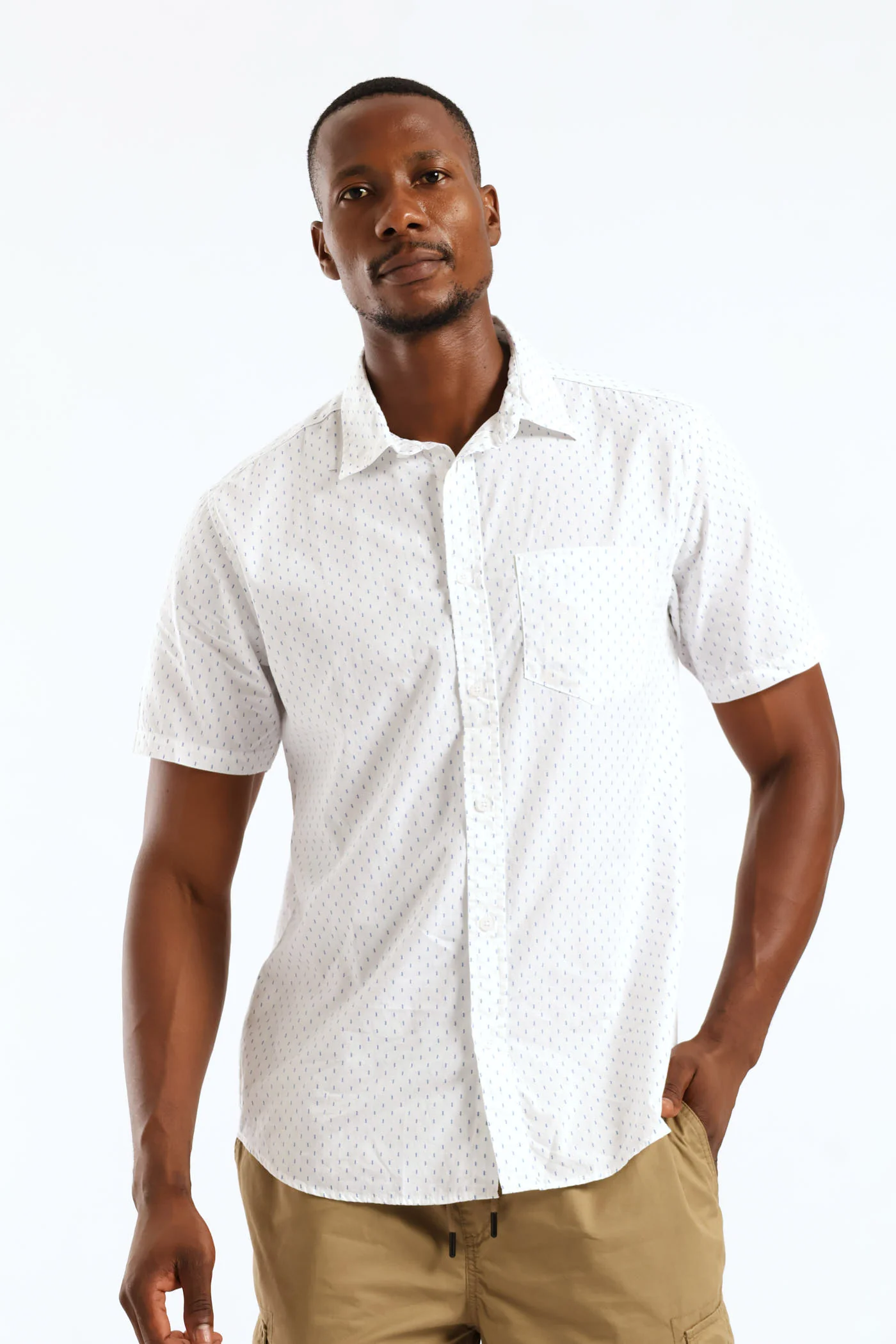 Geo Spear Regular Shirt - White - Image 3