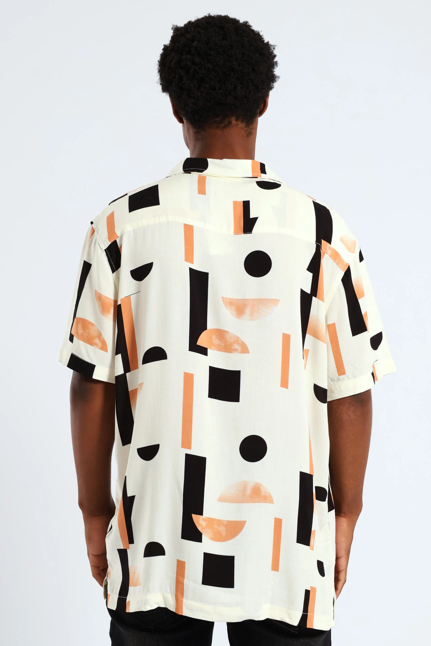 Geo Viscose Print Shirt - White - Image 3