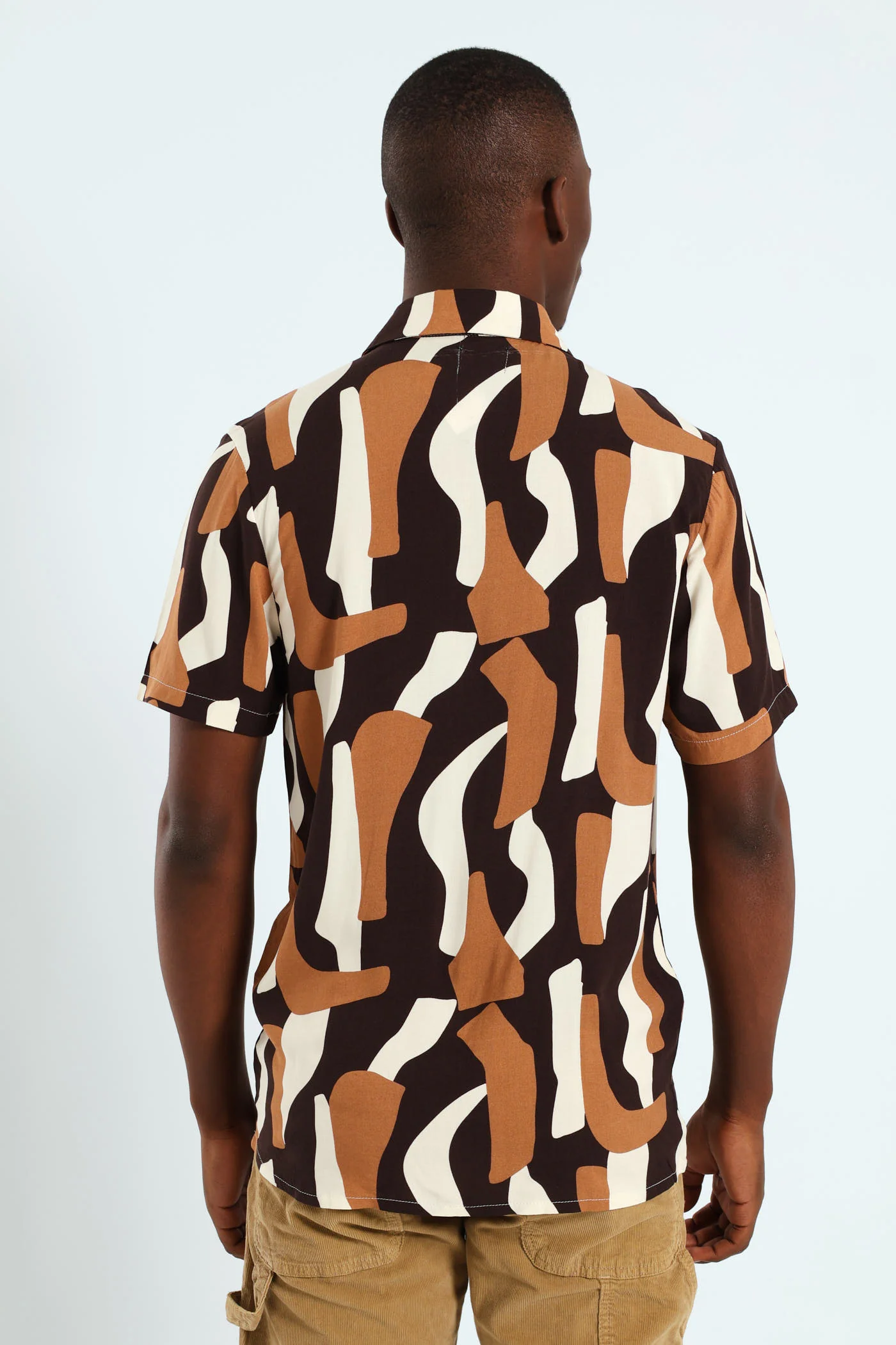 Geo Viscose Shirt - Brown - Image 3