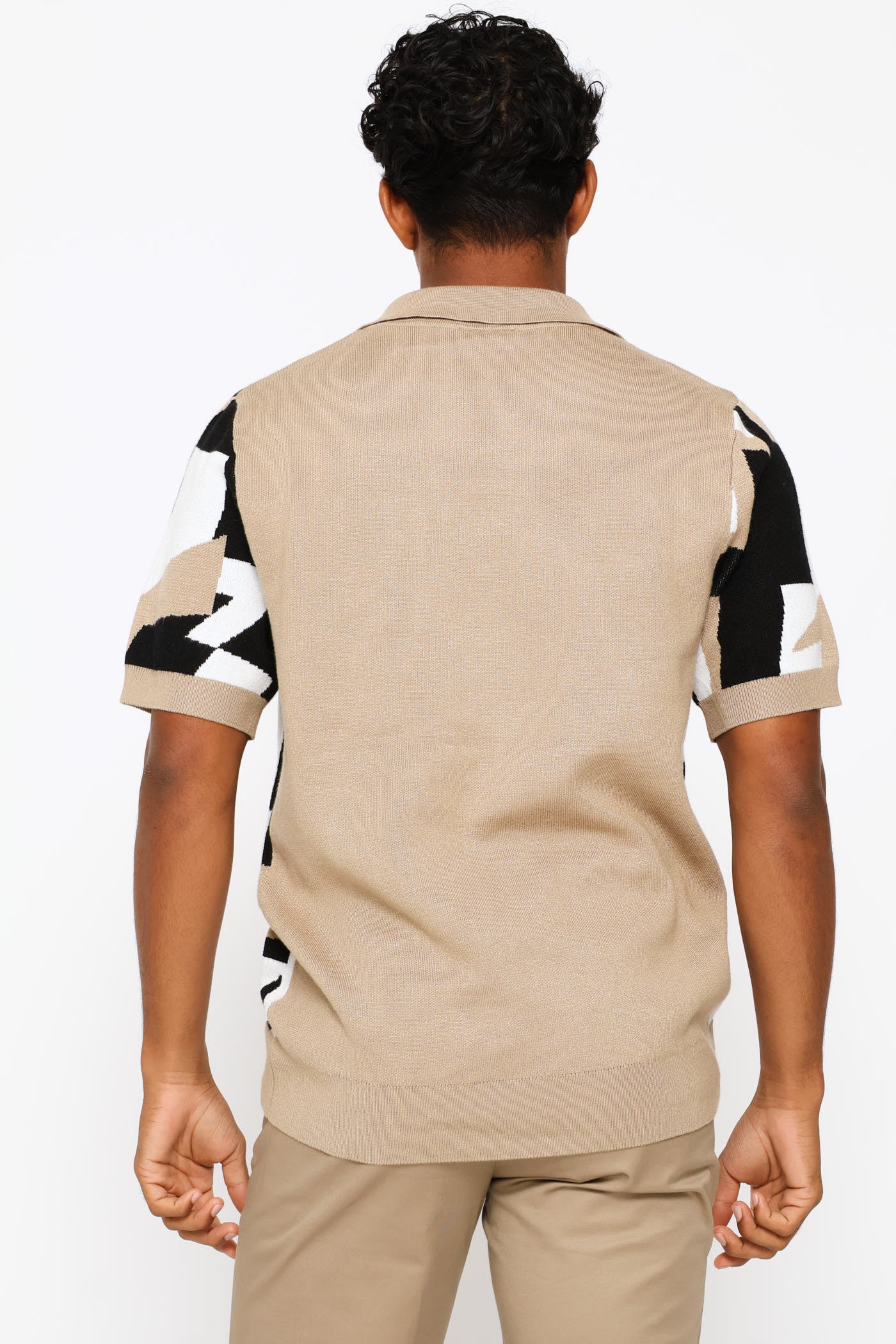 Geomtric Knit Golfer - Neutral - Image 4