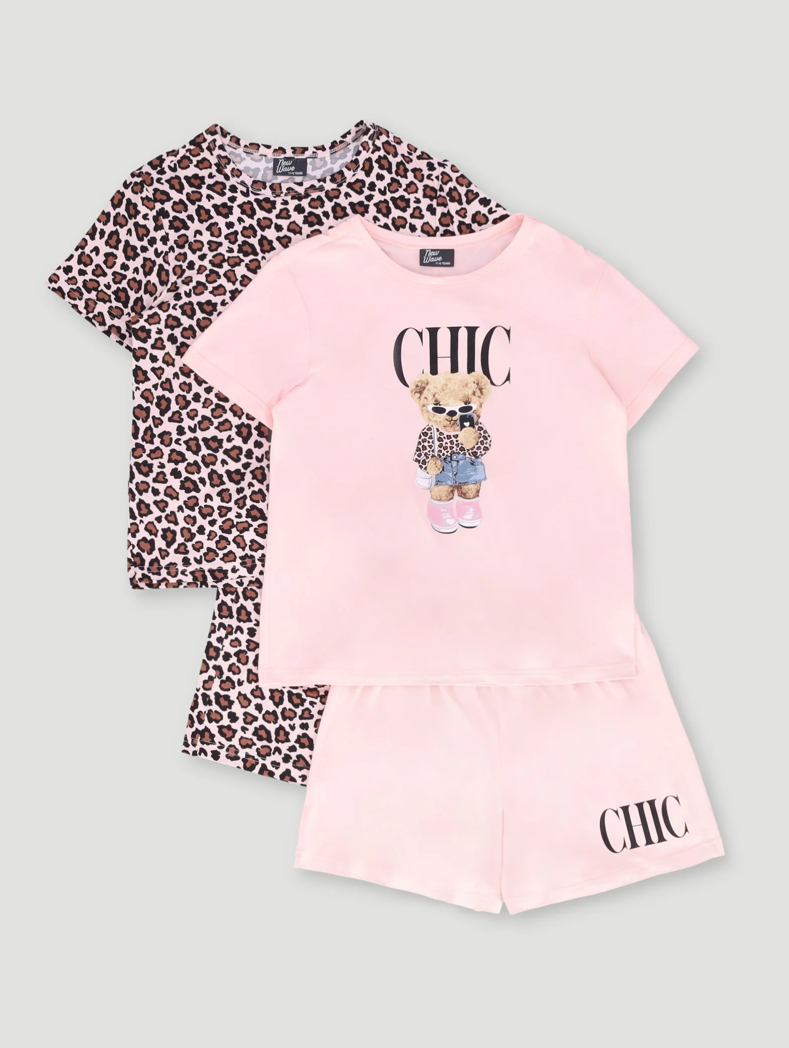 Girls 2 Pack Animal Print Chic Sleep Set - Multi - Image 9
