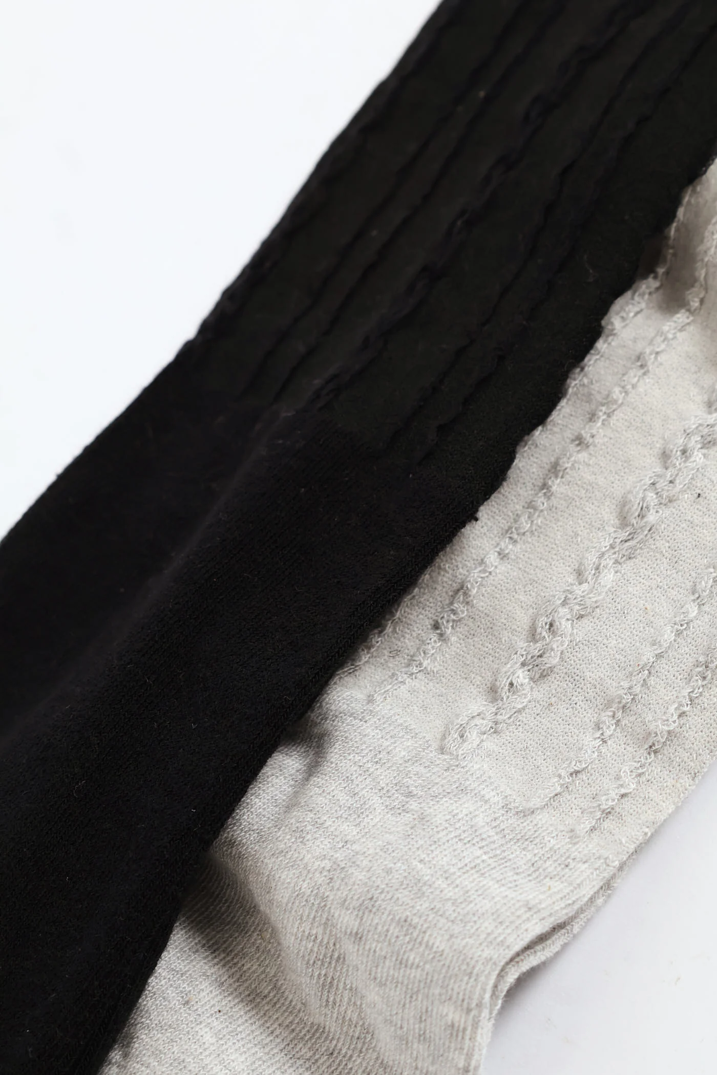 Girls 2 Pack Cable Knit Tights - Black/Grey - Image 2