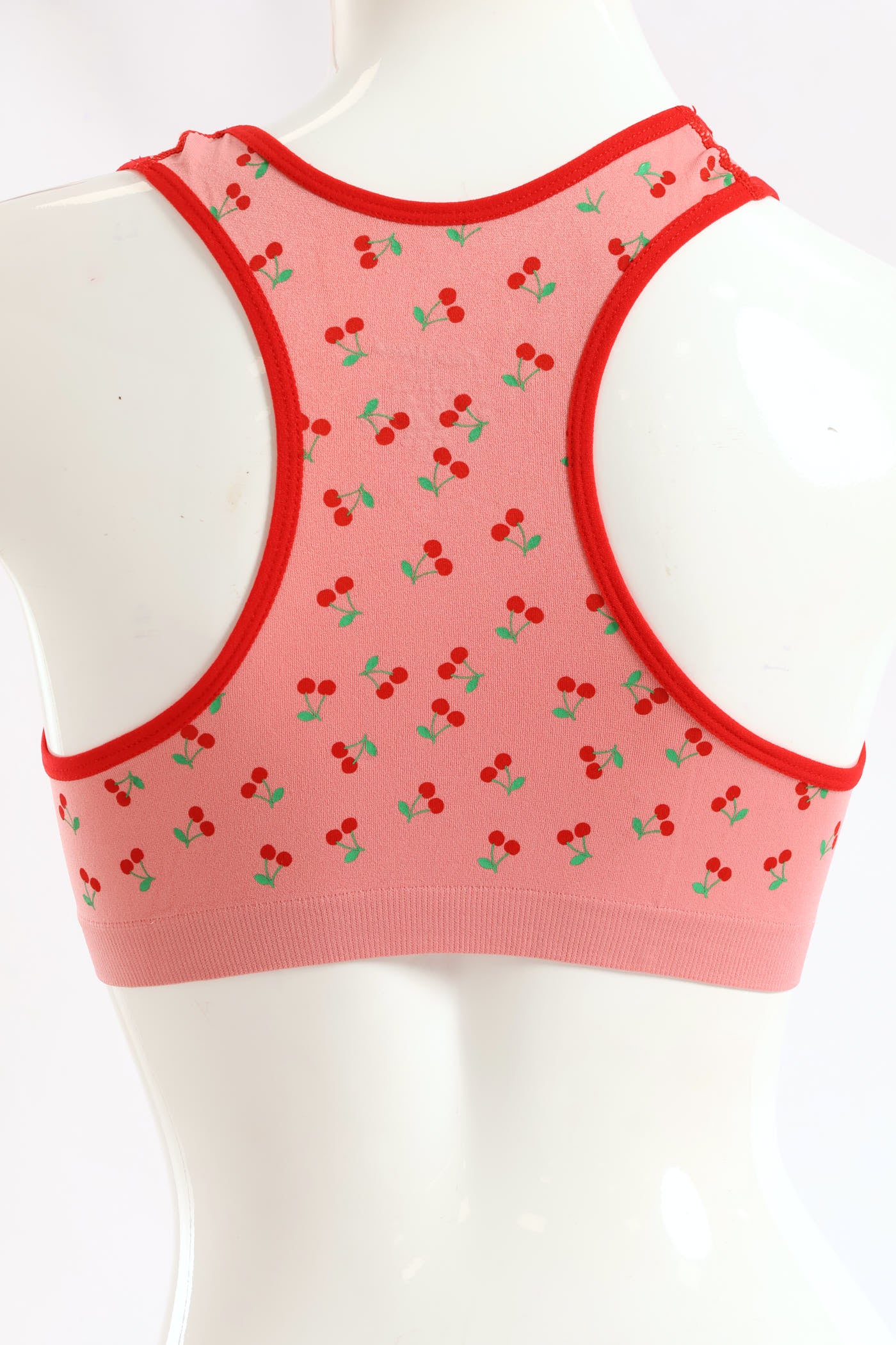 Girls 2 Pack Cherries Seamless Racerback Bra - Pink - Image 2