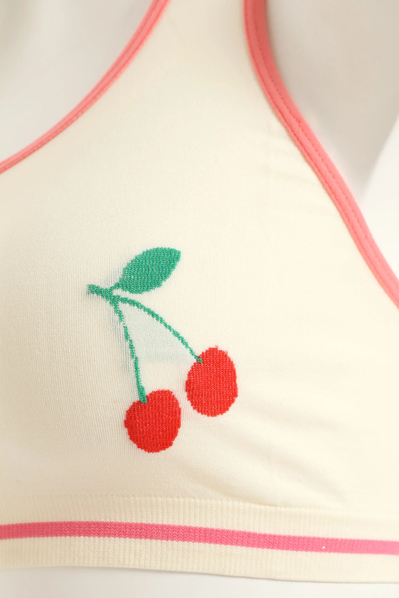Girls 2 Pack Cherries Seamless Racerback Bra - Pink - Image 3