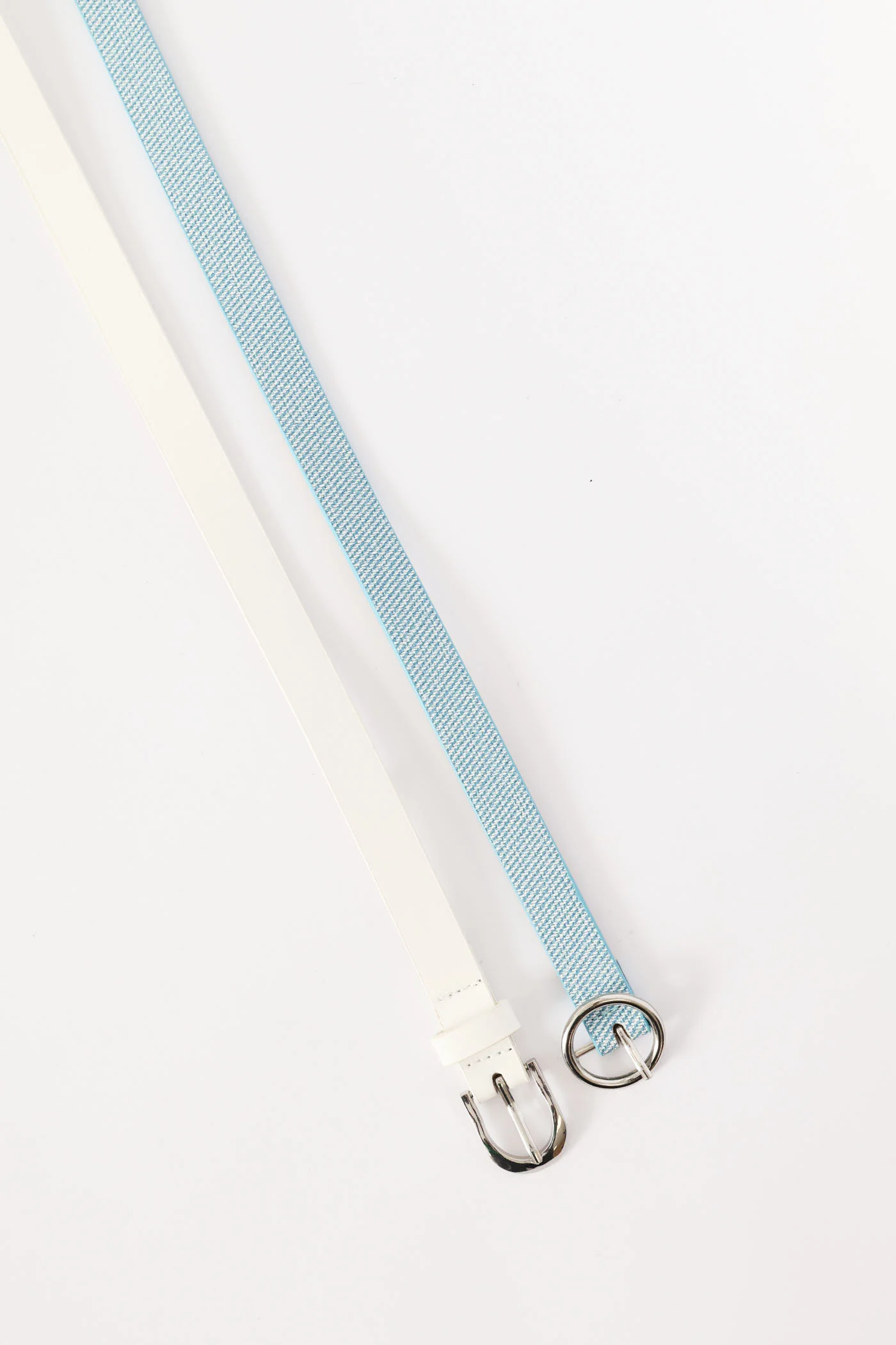 Girls 2 Pack Plain & Denim Daisy Buckle Belts - Multi - Image 3