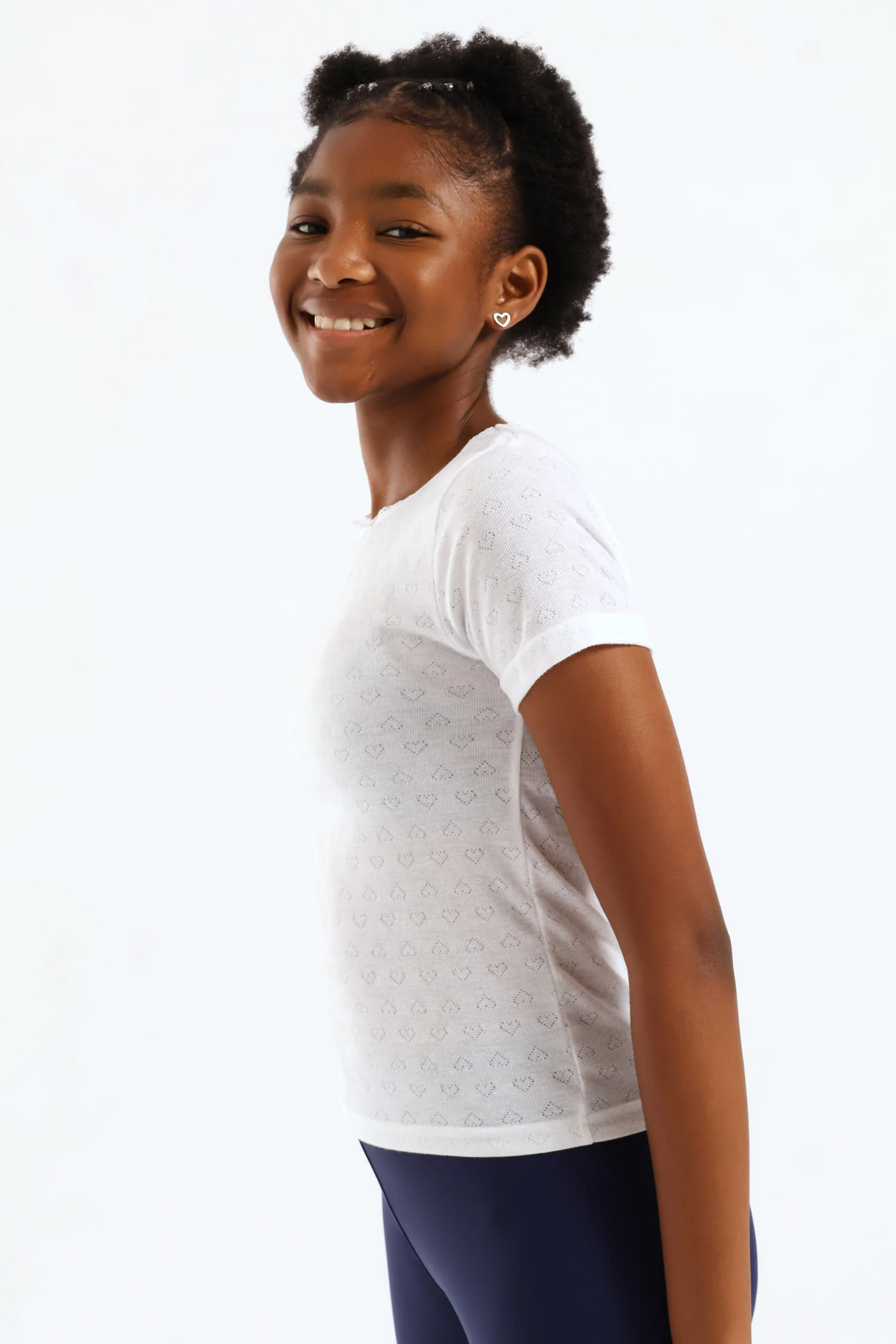Girls 2 Pack Short Sleeve Vest - White - Image 3
