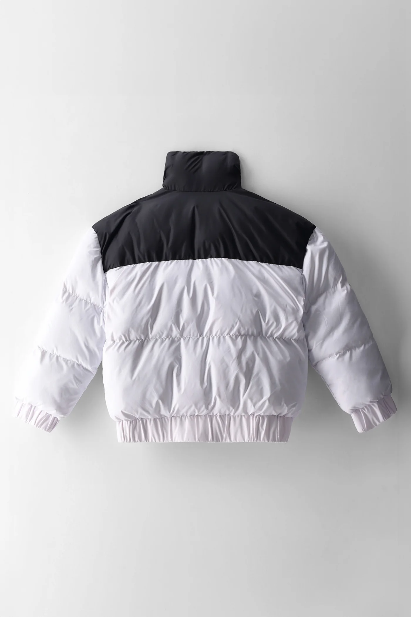 Girls 2Tone Puffer Jacket - White/Black - Image 2