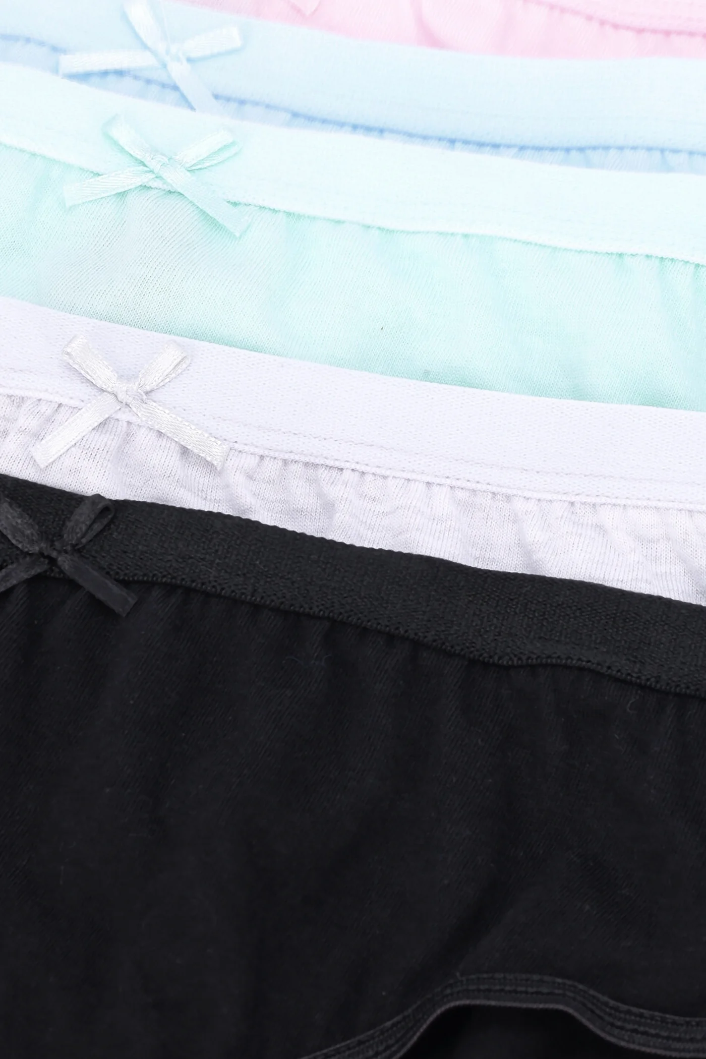 Girls 5 Pack Pastel Plain Panties - Multi - Image 2