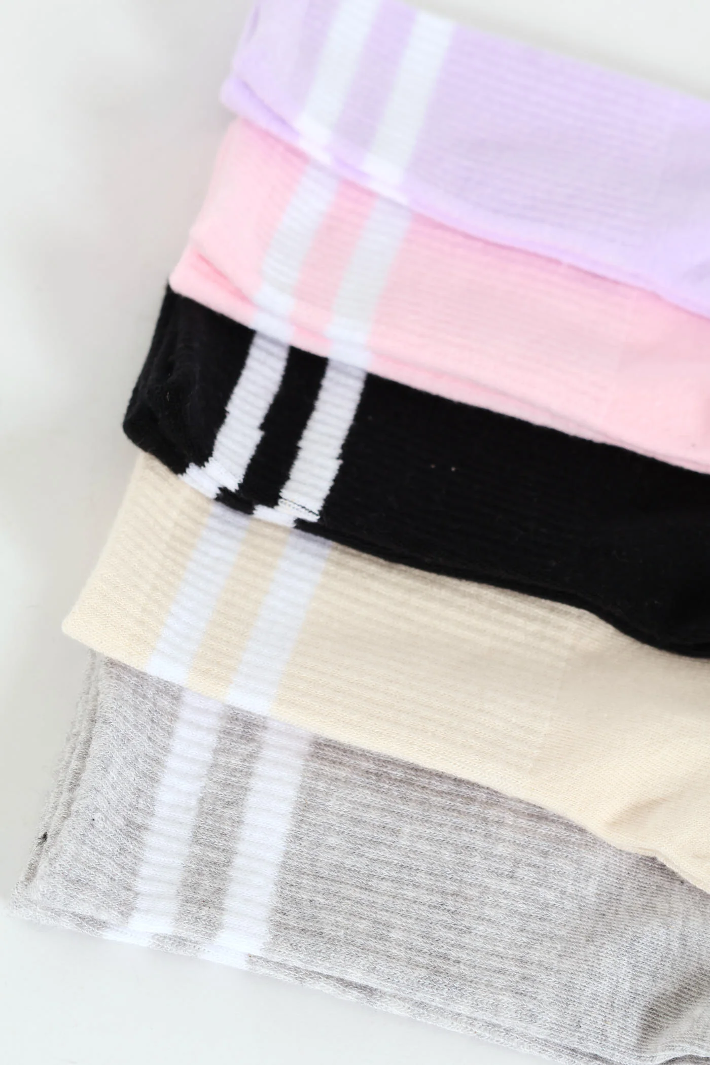 Girls 5 Pack Striped Anklet Socks - Multi - Image 2