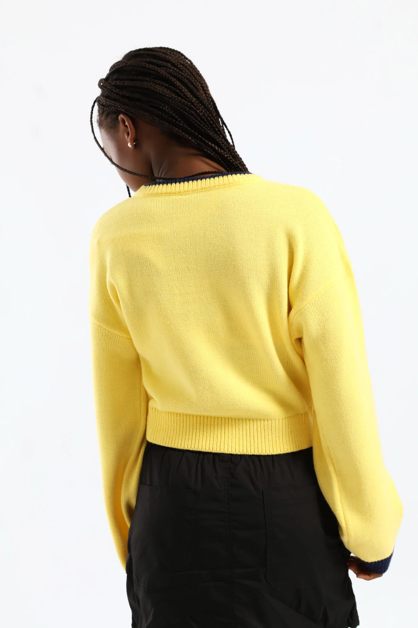 Girls 62 Crew Neck Pullover - Navy/Yellow - Image 4