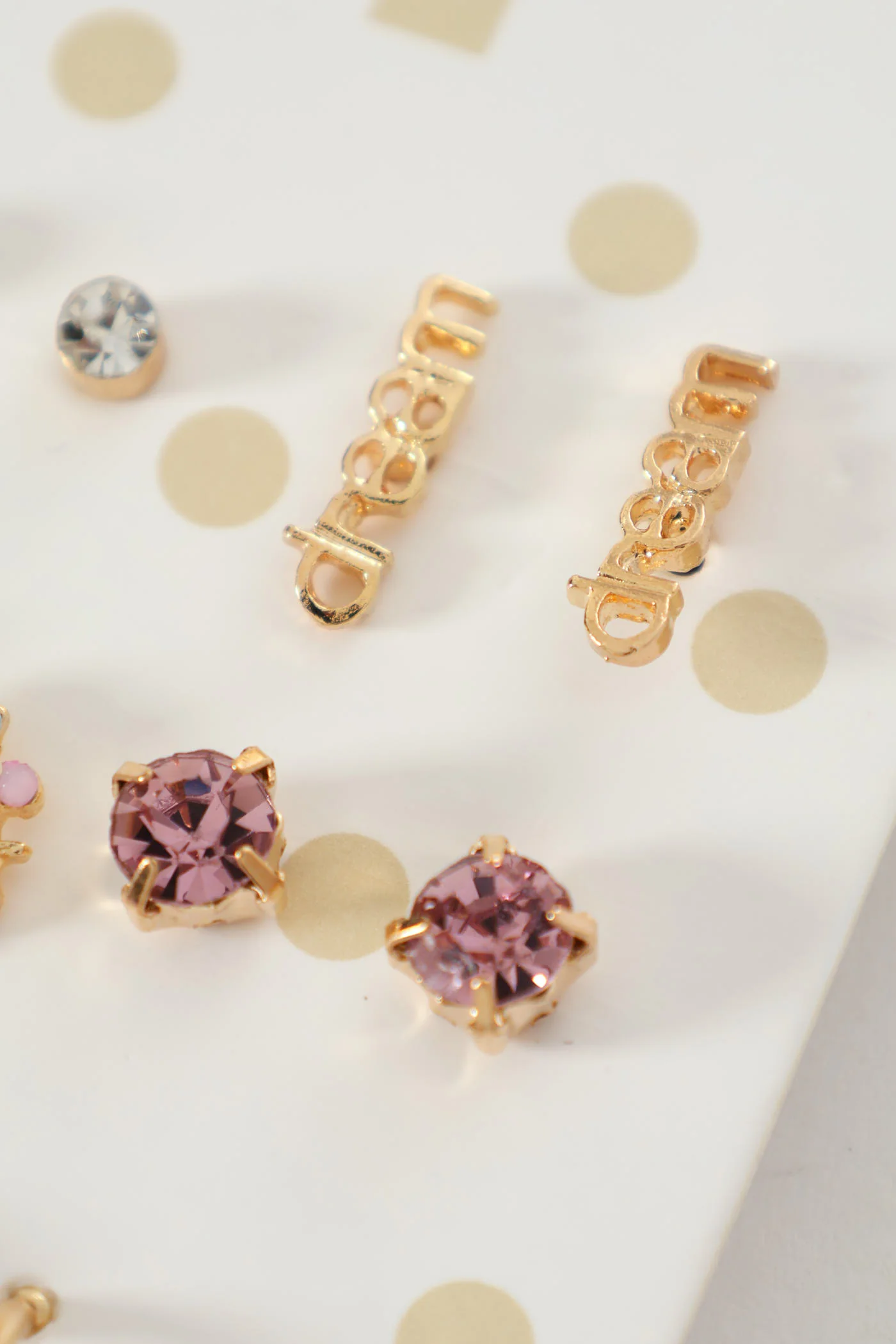 Girls 9 Pack Butterfly Earrings - Lilac - Image 3