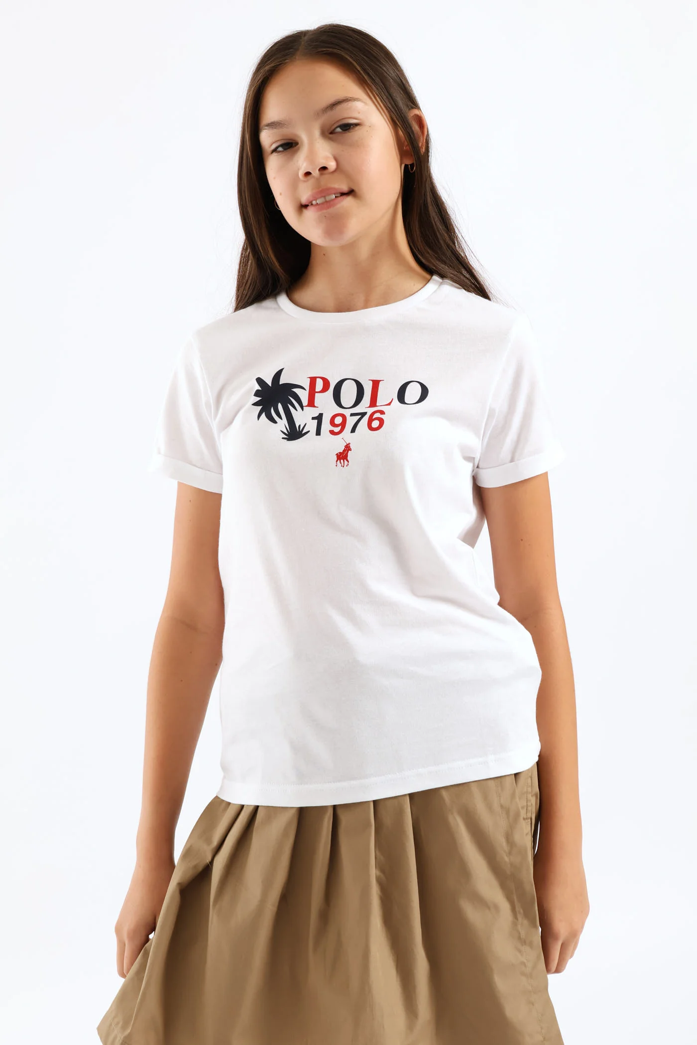 Girls Anele Print Tee - White - Image 3