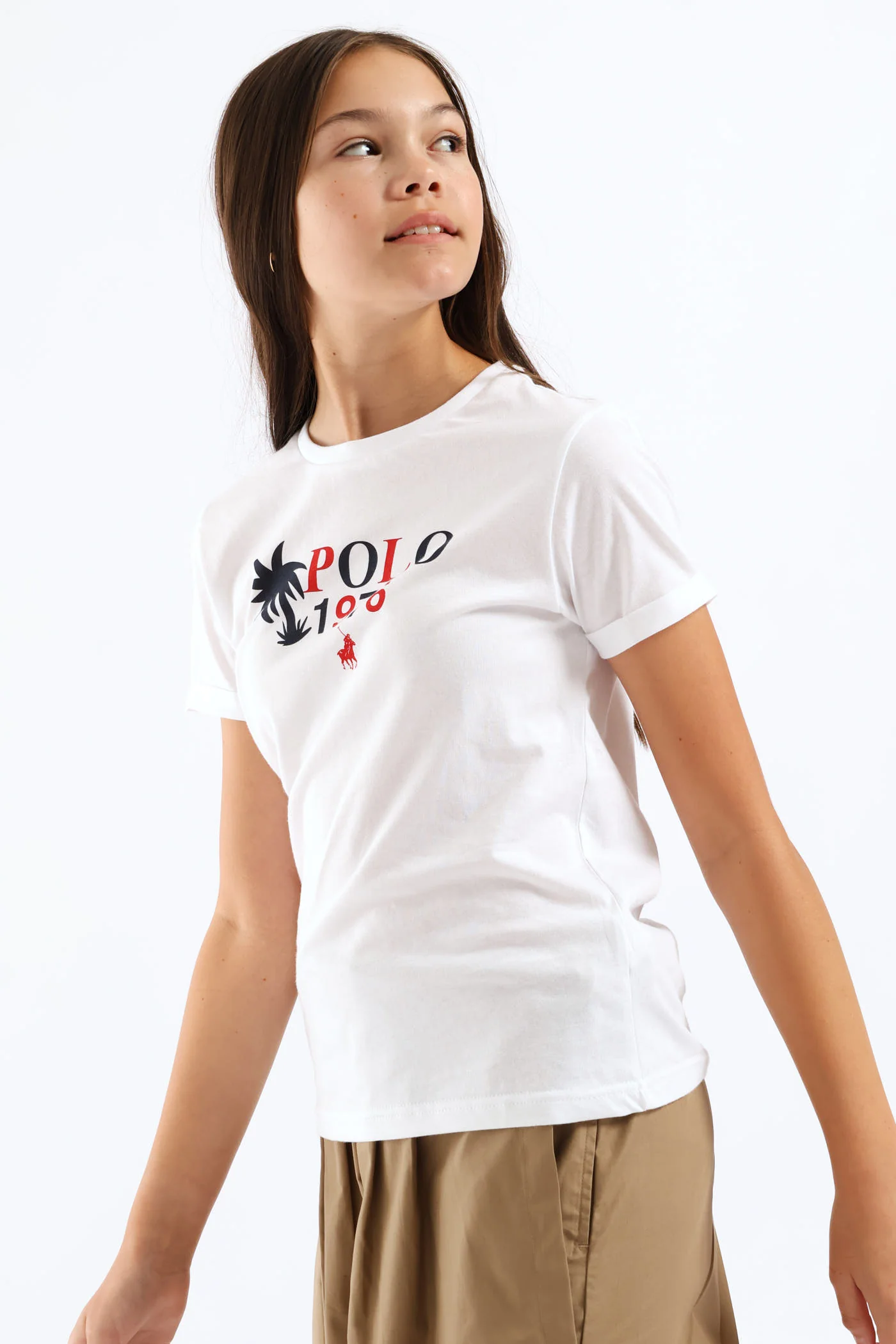 Girls Anele Print Tee - White - Image 4