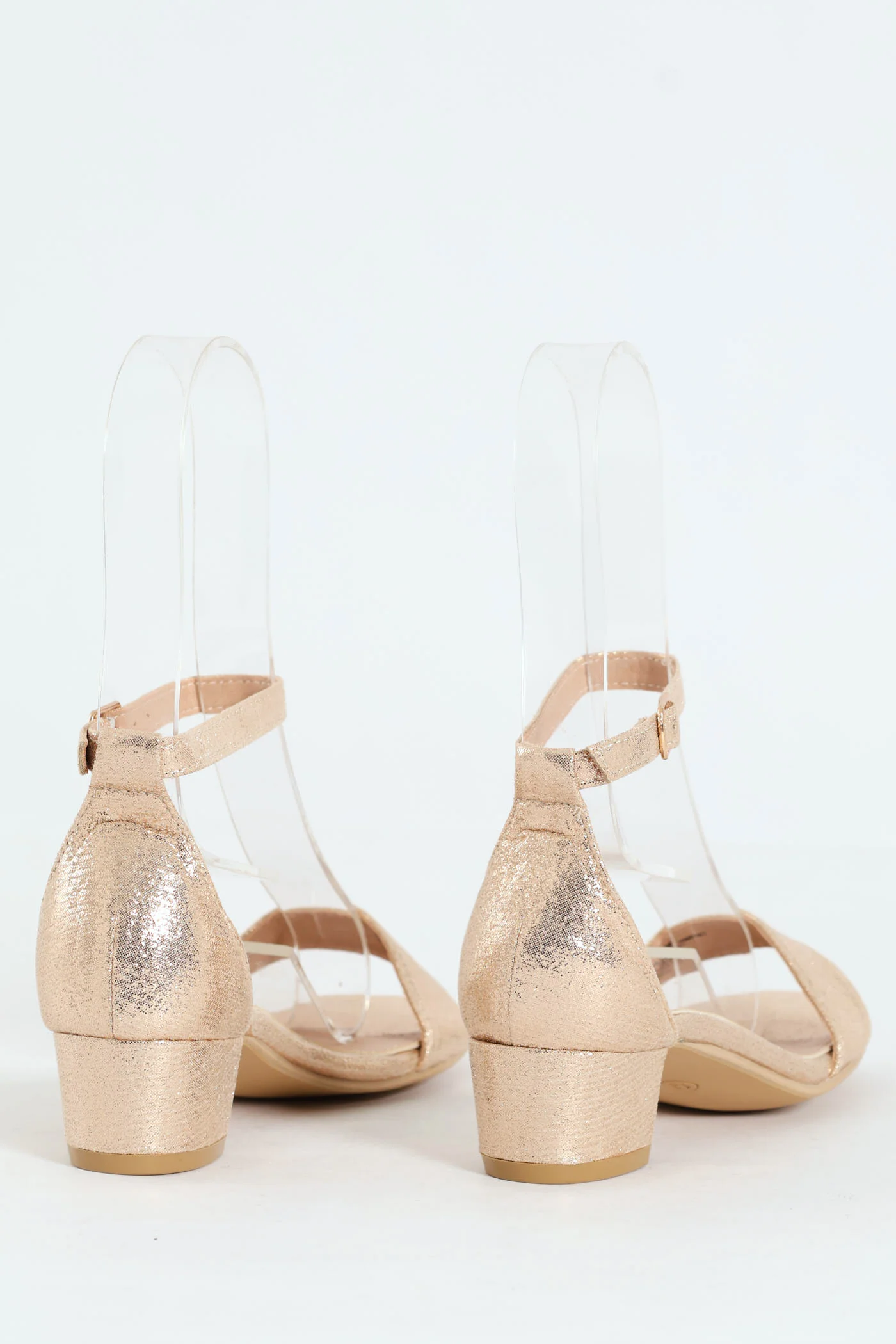 Girls Ankle Strap Heeled Sandal - Gold - Image 4