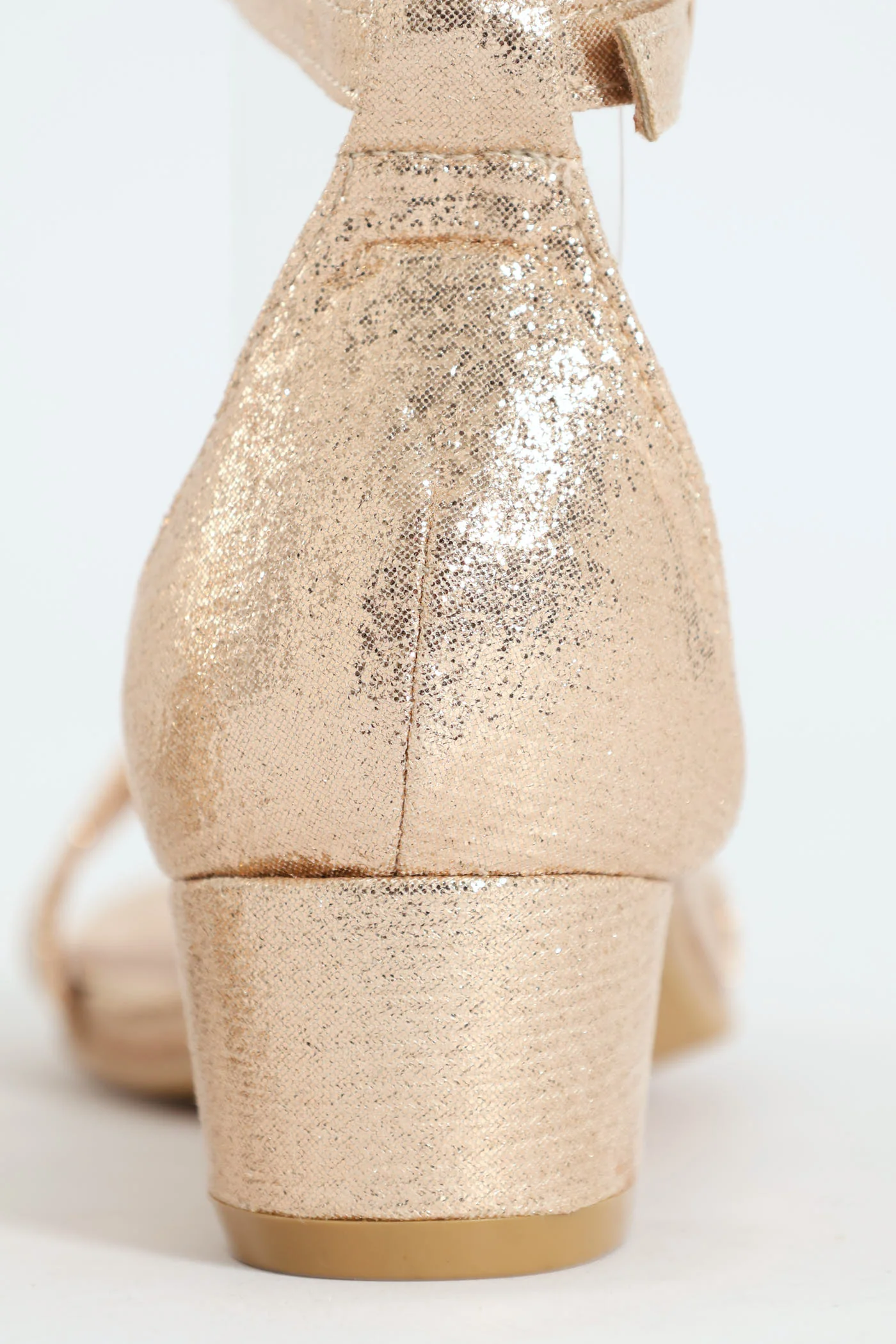 Girls Ankle Strap Heeled Sandal - Gold - Image 5