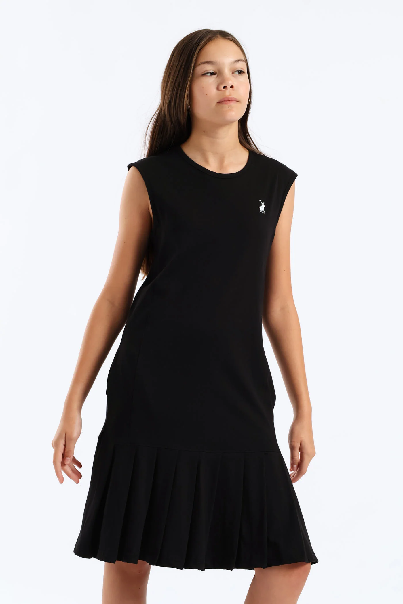 Girls Anna Pleated Dress - Black - Image 2