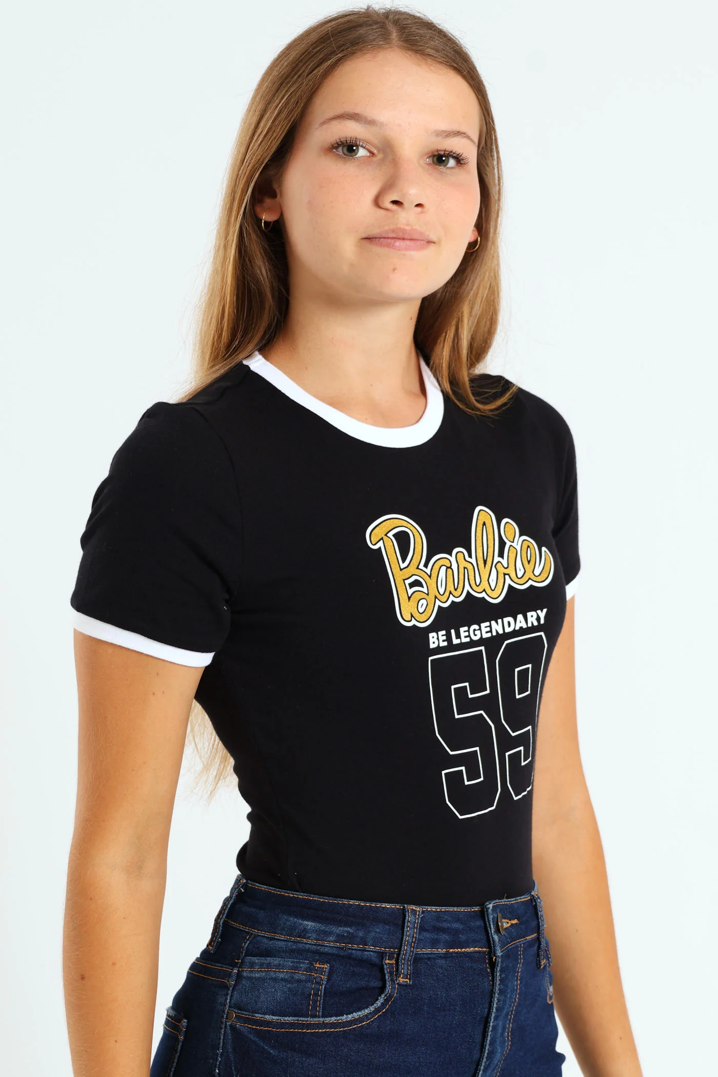 Girls Barbie Bodysuit - Black - Image 2