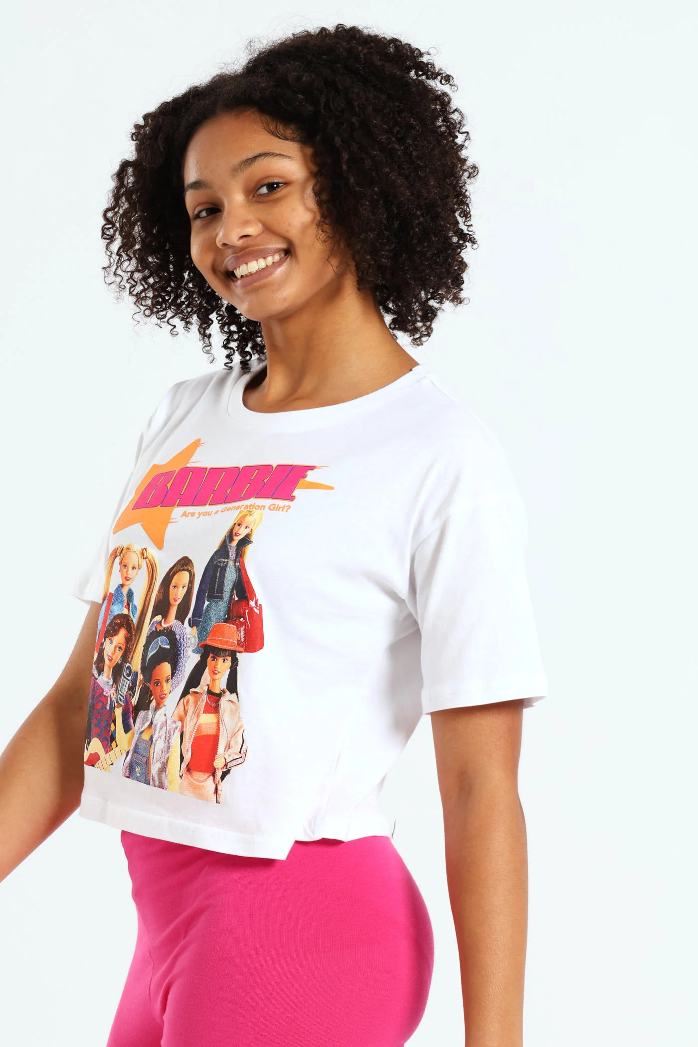 Girls Barbie Boxy Tee - White - Image 3