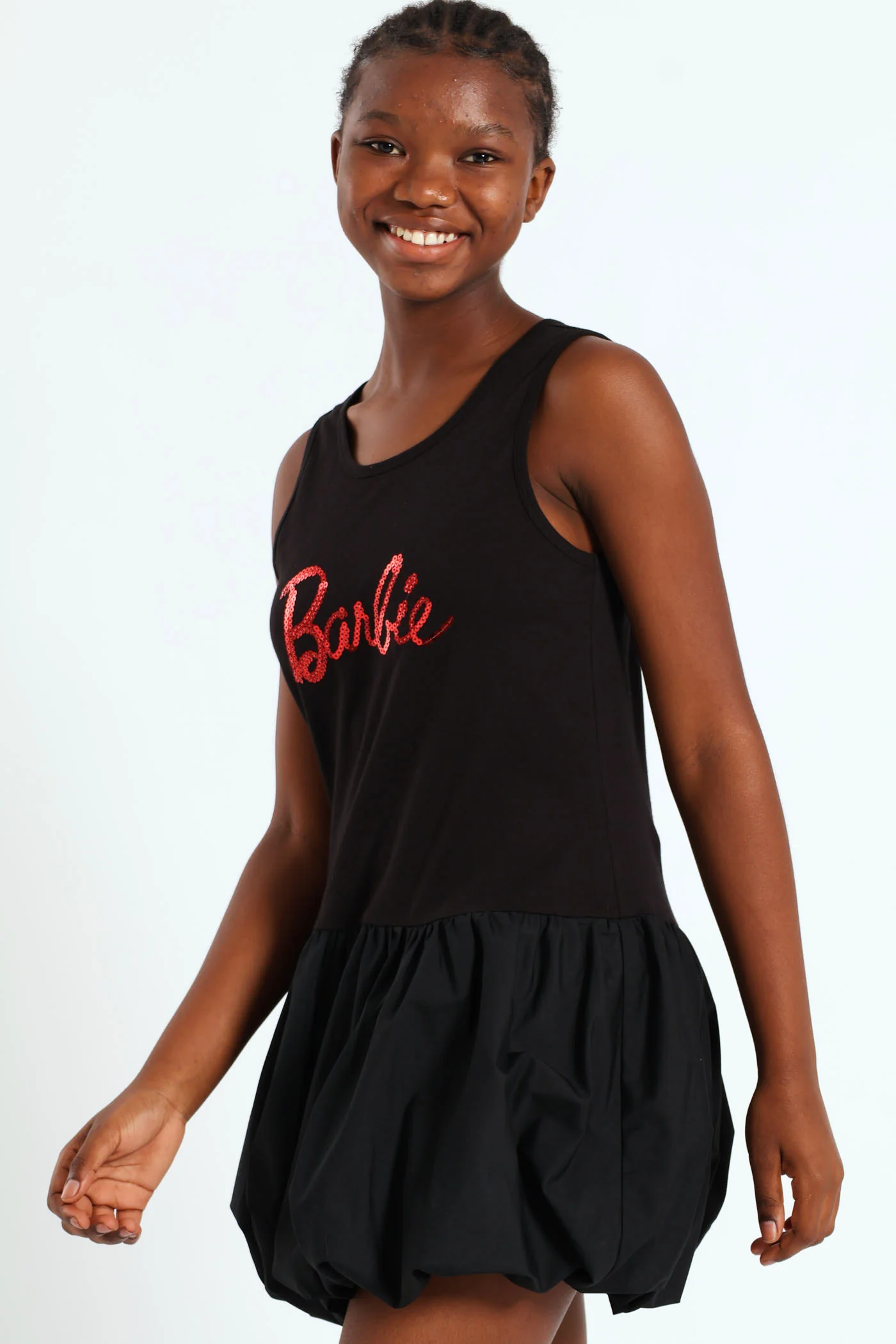 Girls Barbie Bubble Dress - Black - Image 2