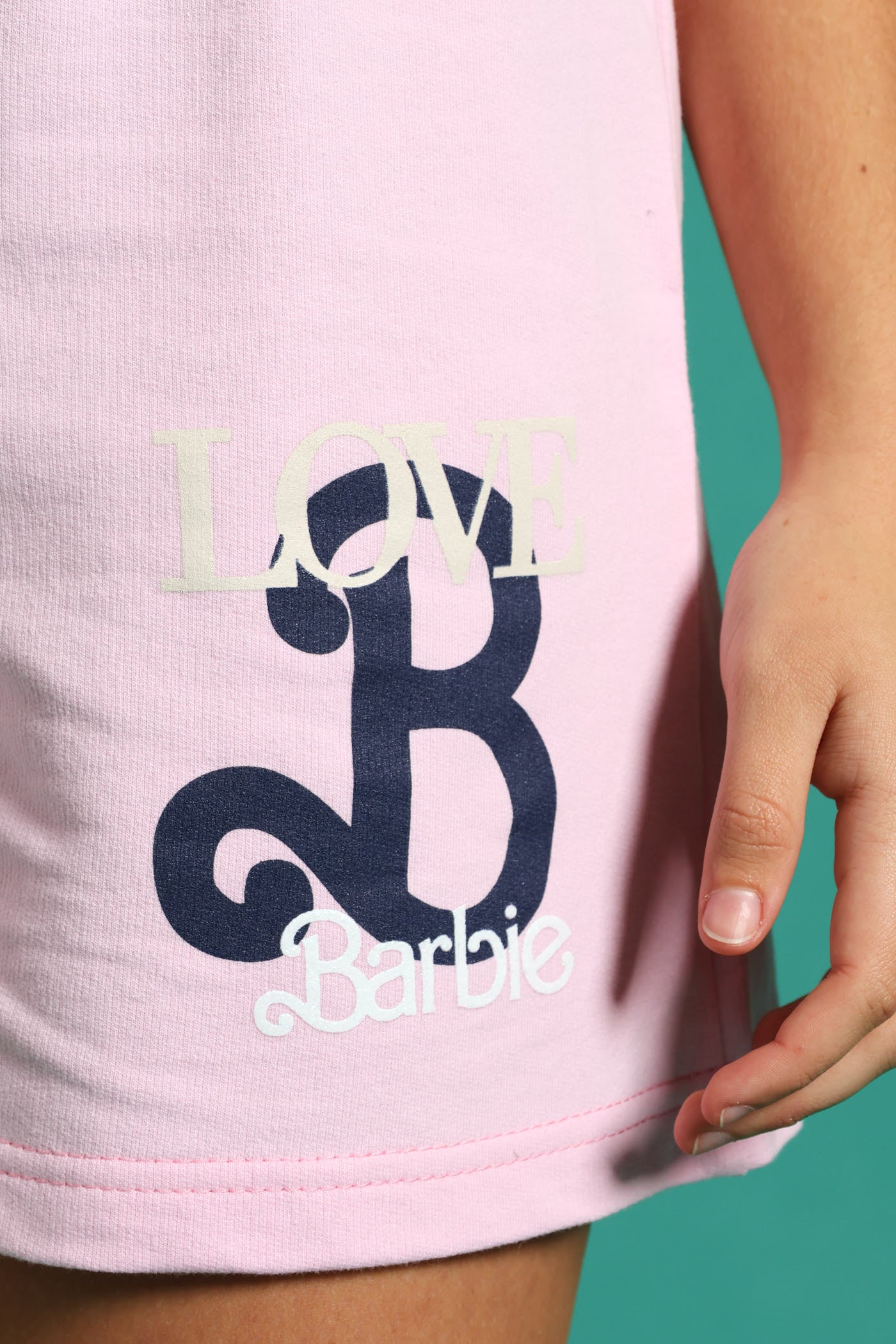 Girls Barbie Side Tape Fleece Short - Pink - Image 4
