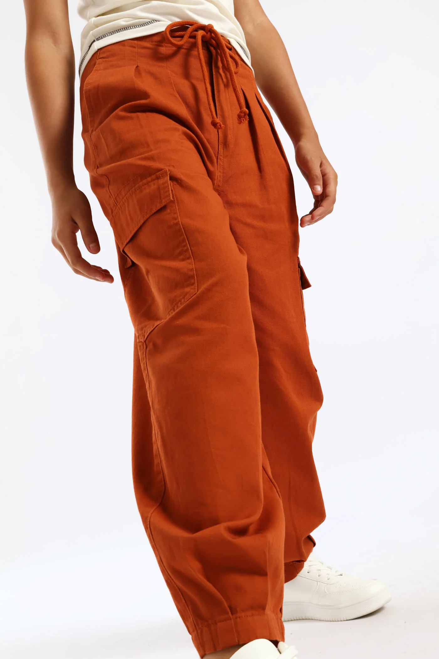 Girls Barrel Hem Dart Pants - Rust - Image 2