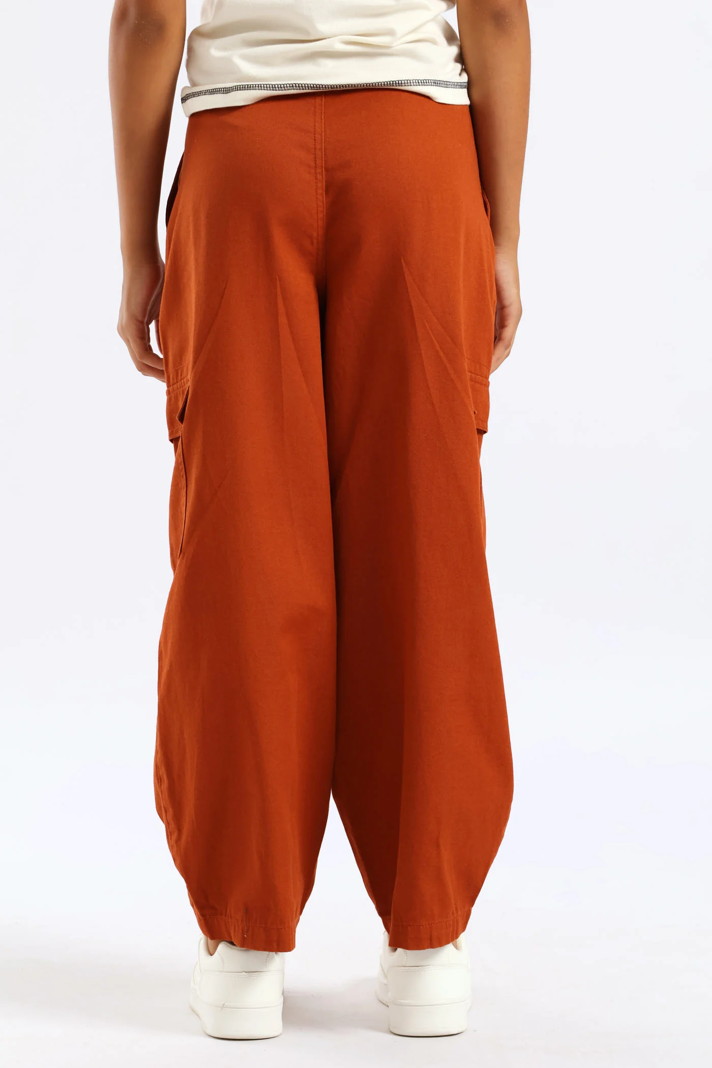 Girls Barrel Hem Dart Pants - Rust - Image 5