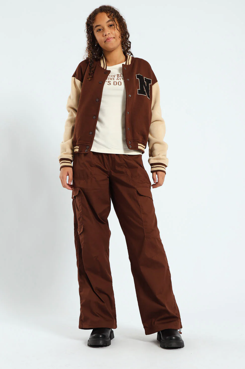 Girls Baseball Jacket - Brown - Image 4