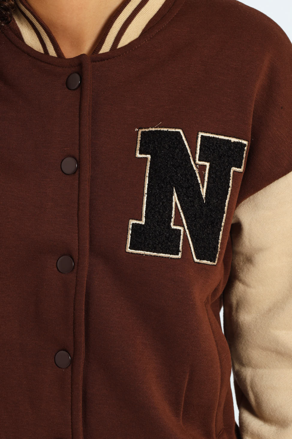 Girls Baseball Jacket - Brown - Image 5