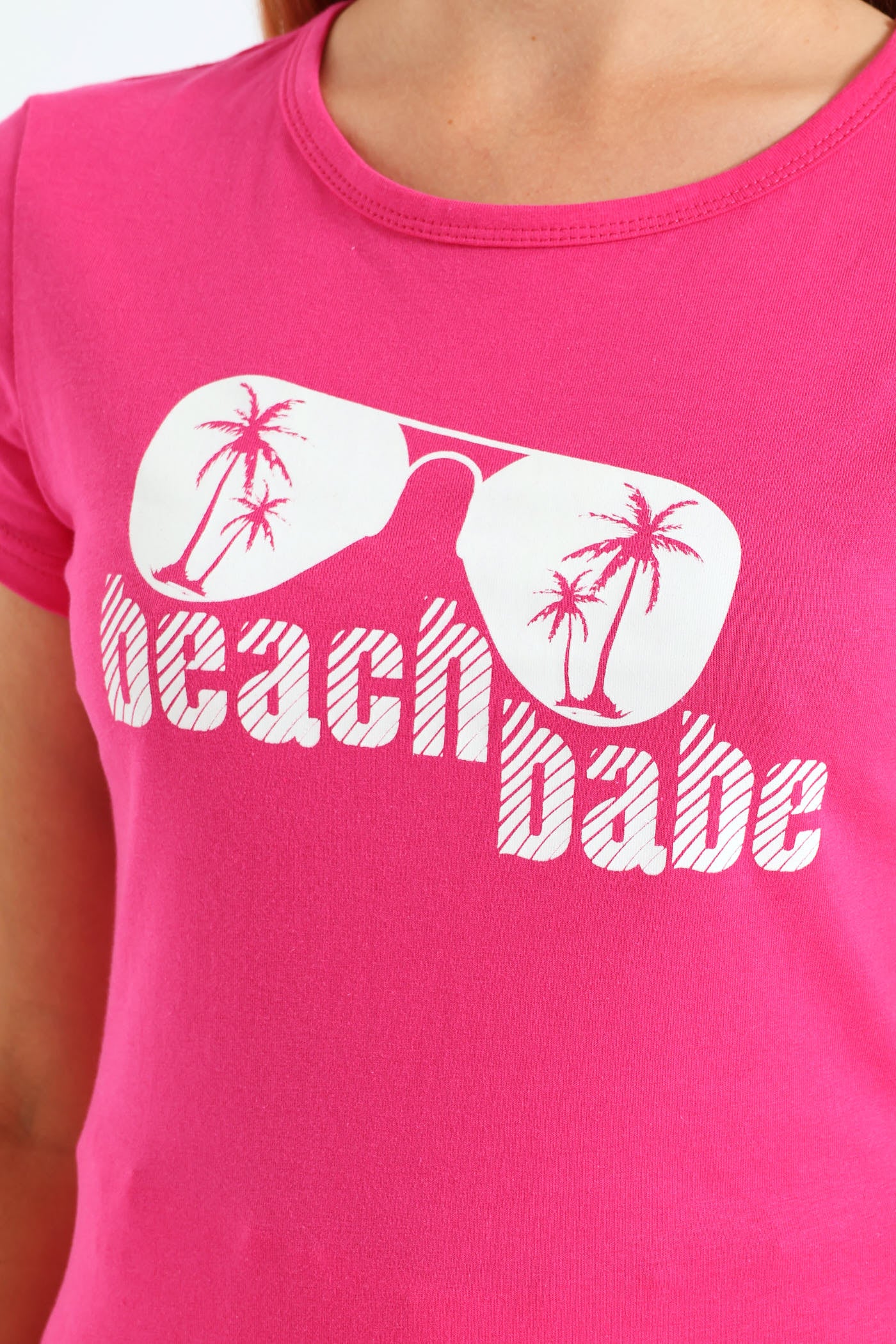 Girls Beach Tee - Pink - Image 4