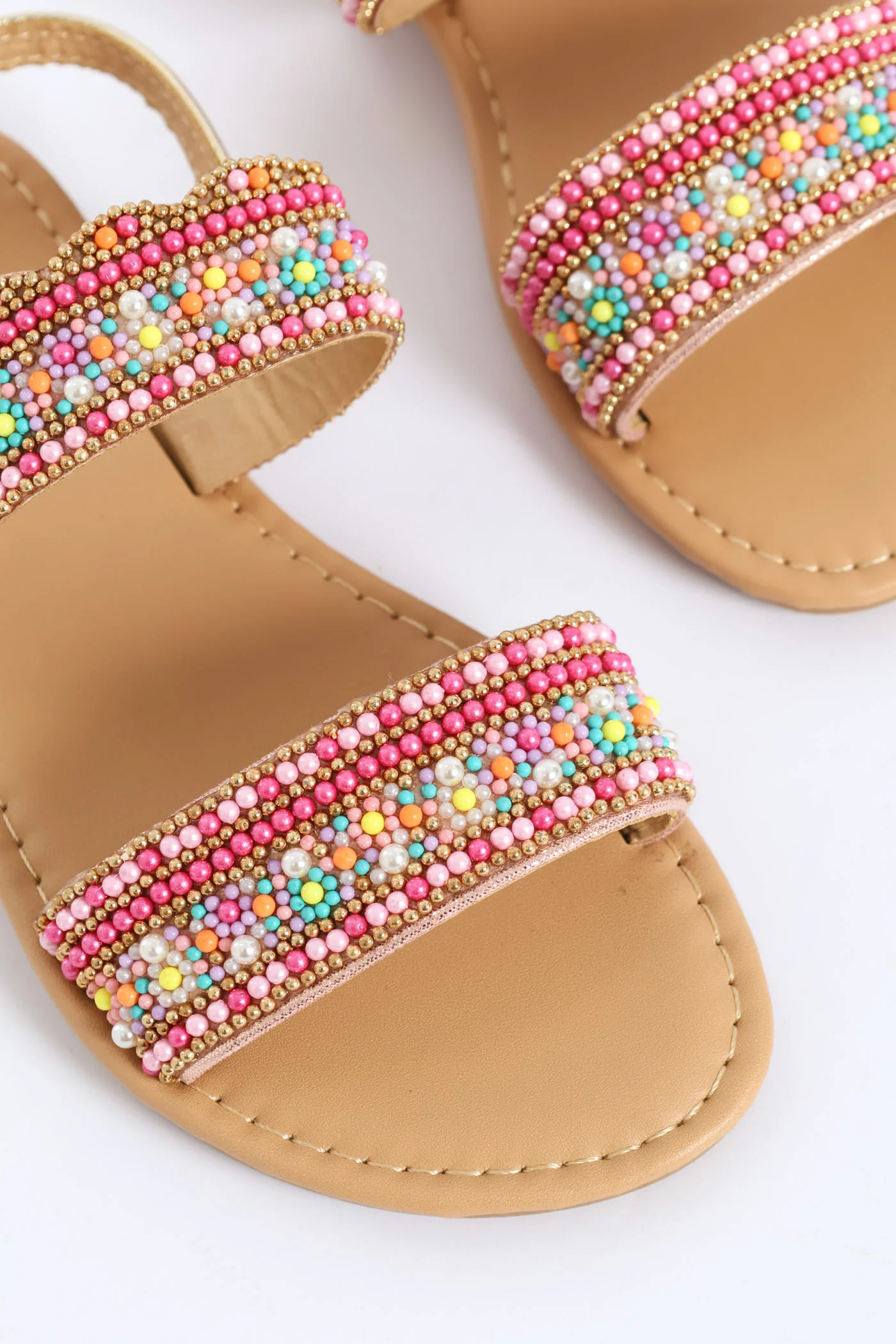 Girls Beaded Sandal - Multi - Image 2