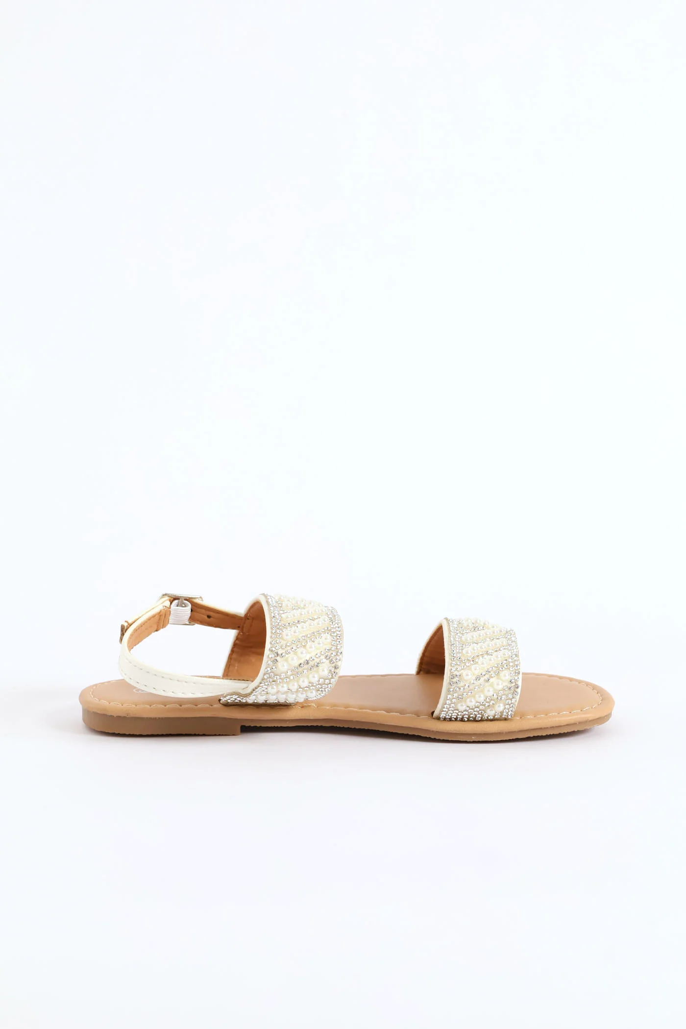 Girls Beaded Sandal - White - Image 3