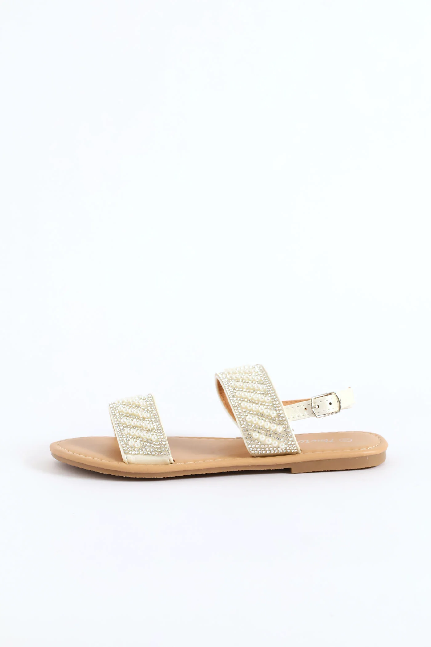 Girls Beaded Sandal - White - Image 4
