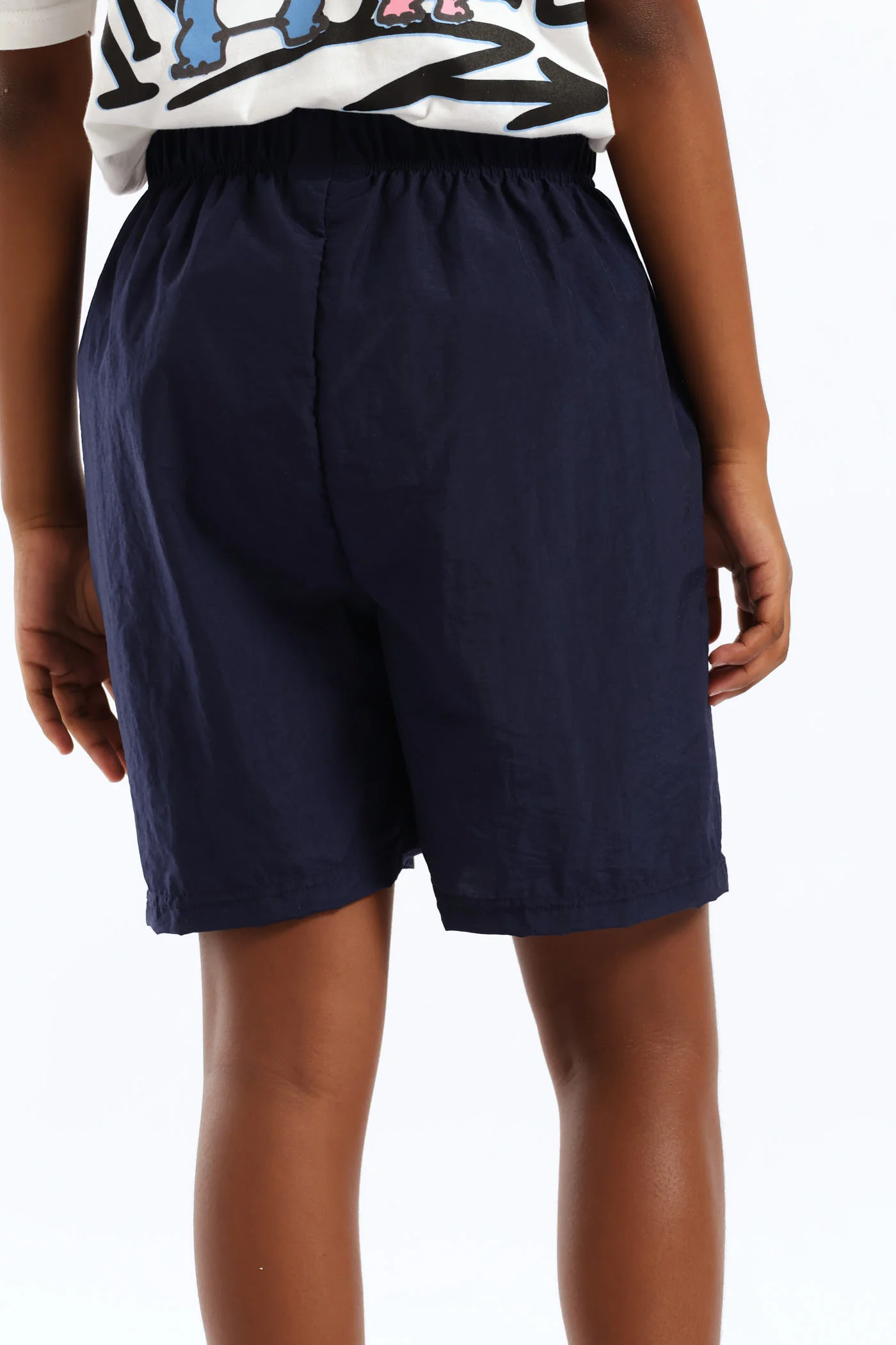 Girls Bear Badge Nylon Sport Short - Navy - Image 4