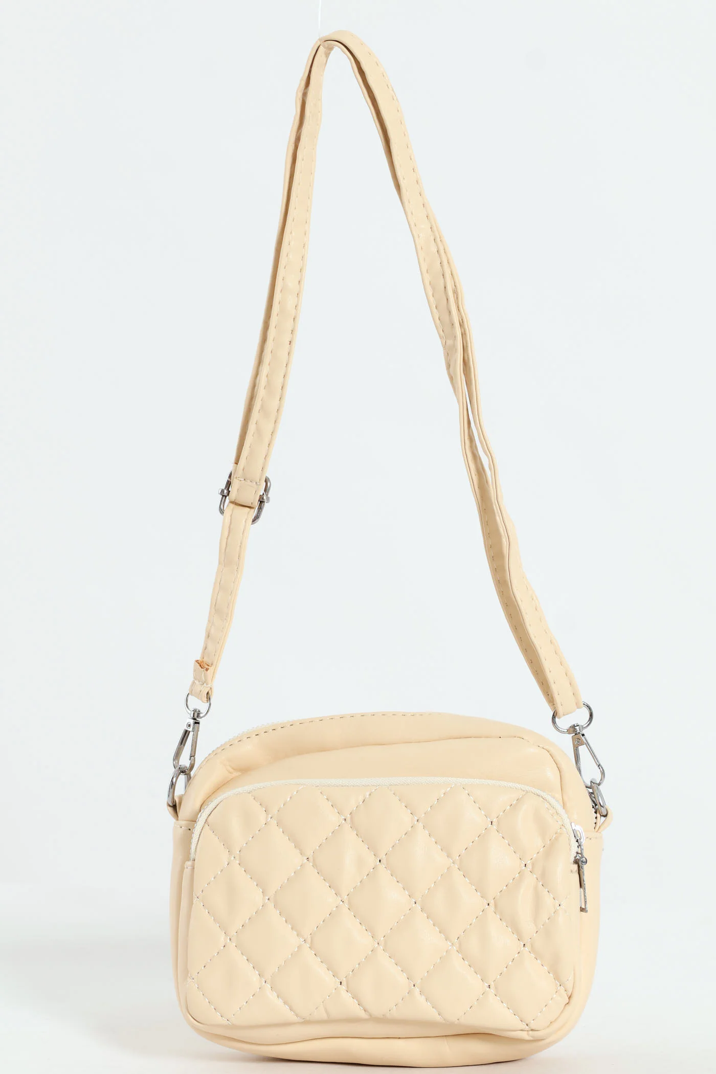 Girls Beige Quilted Sling Bag - Beige - Image 5