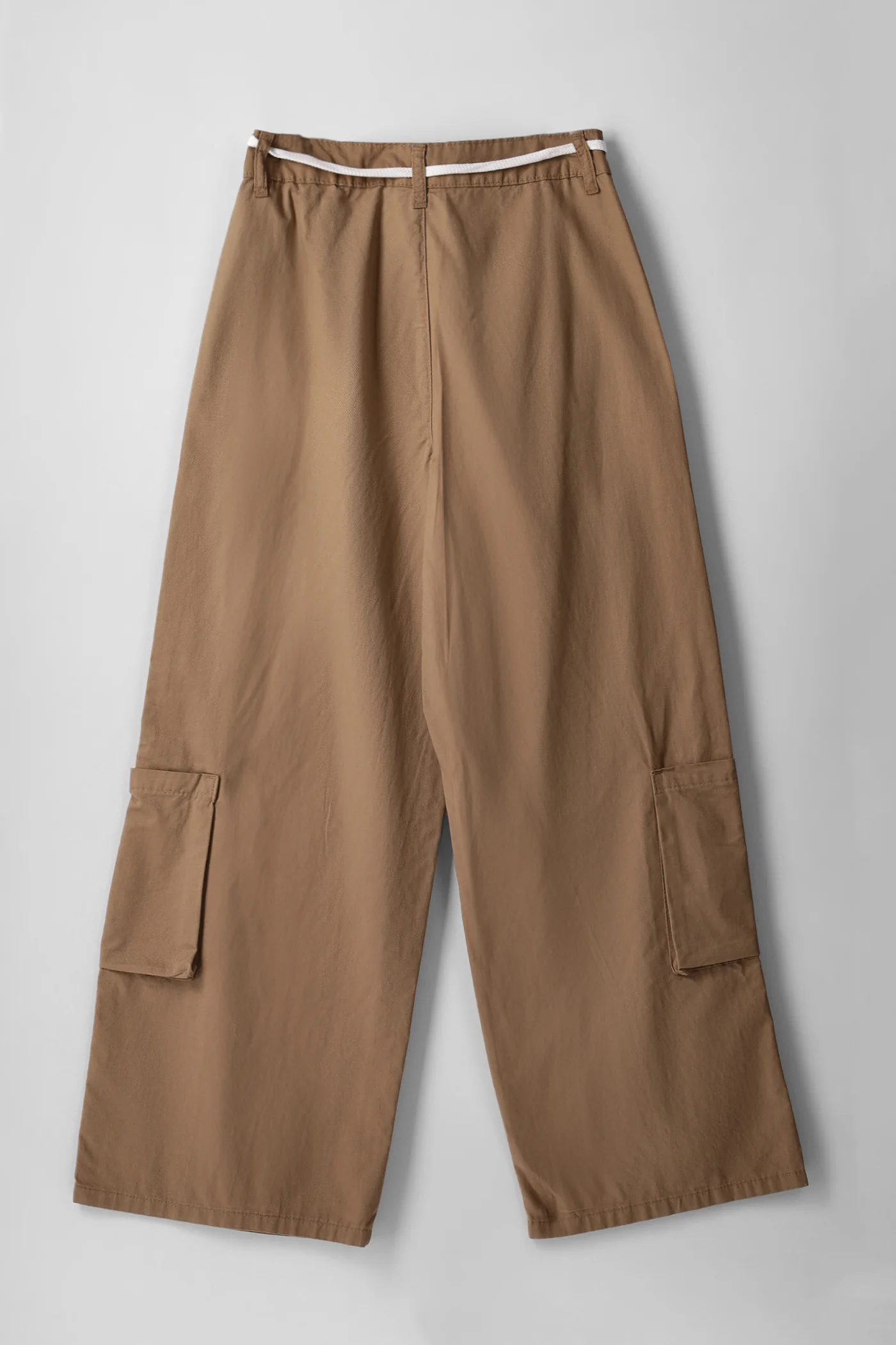 Girls Bellow Pocket Cargo String Belt Twill Pant - Khaki - Image 2