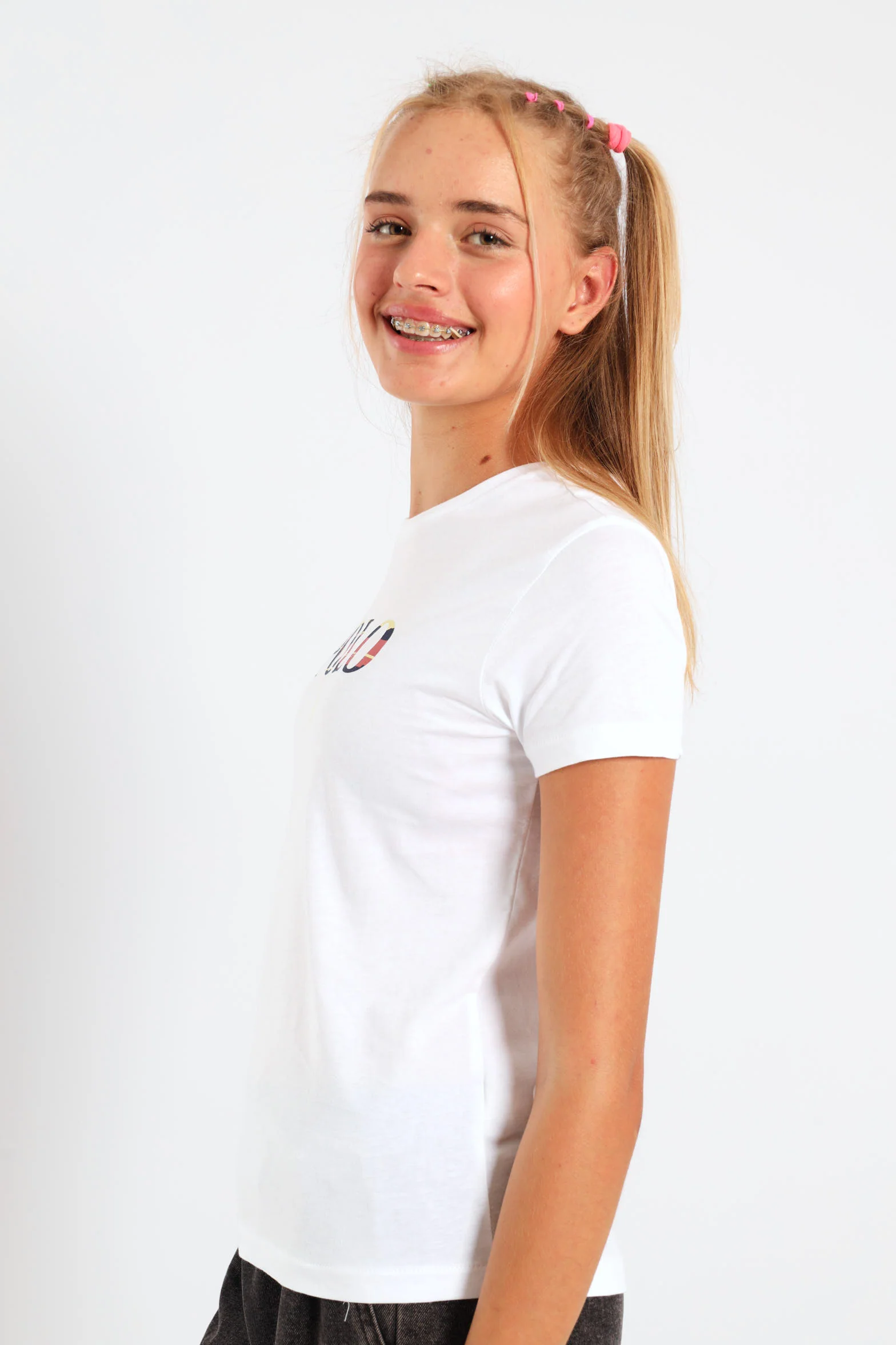 Girls Bianca Short Sleeve Print Tee - White - Image 3