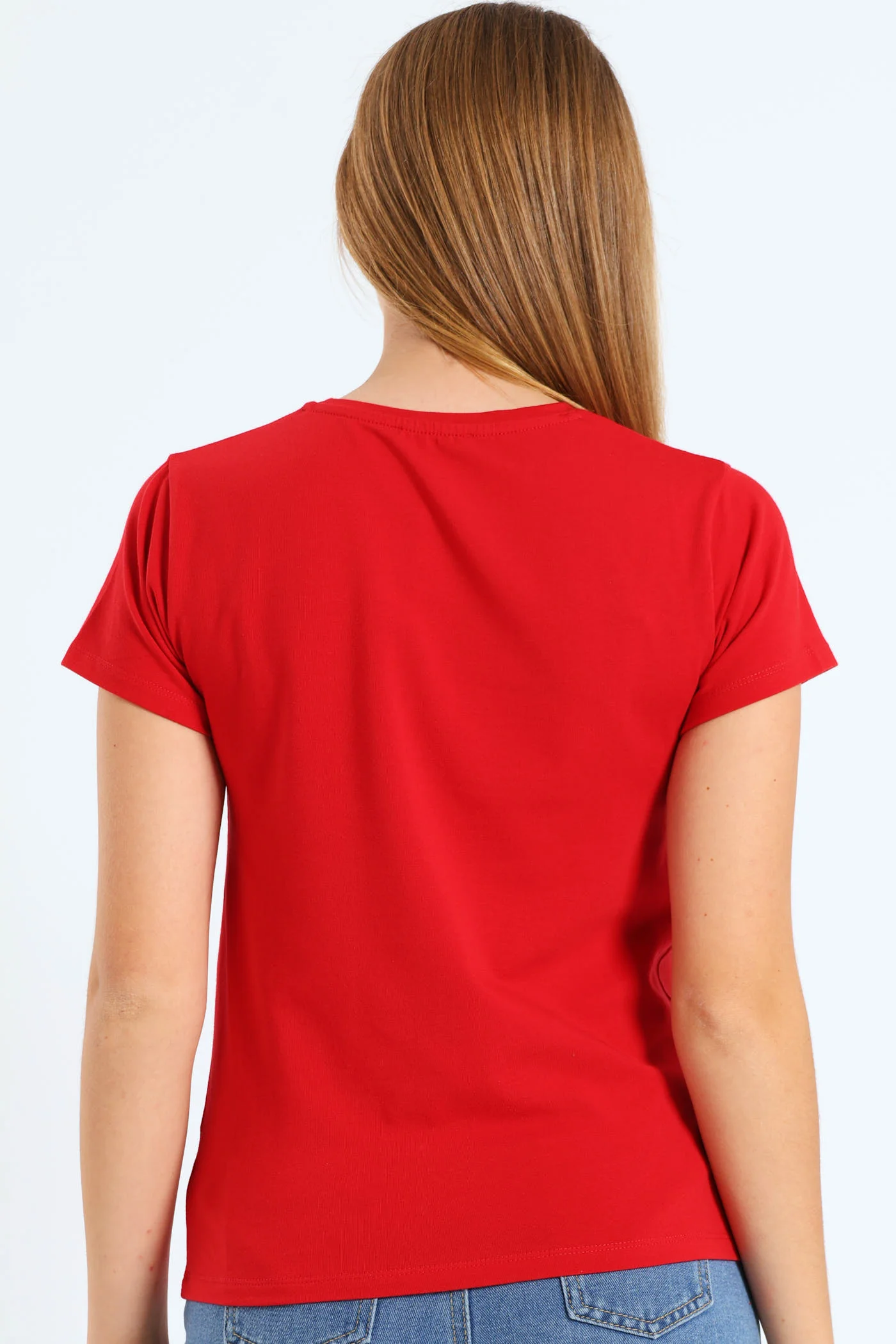Girls Bling Logo Tee - Red - Image 2