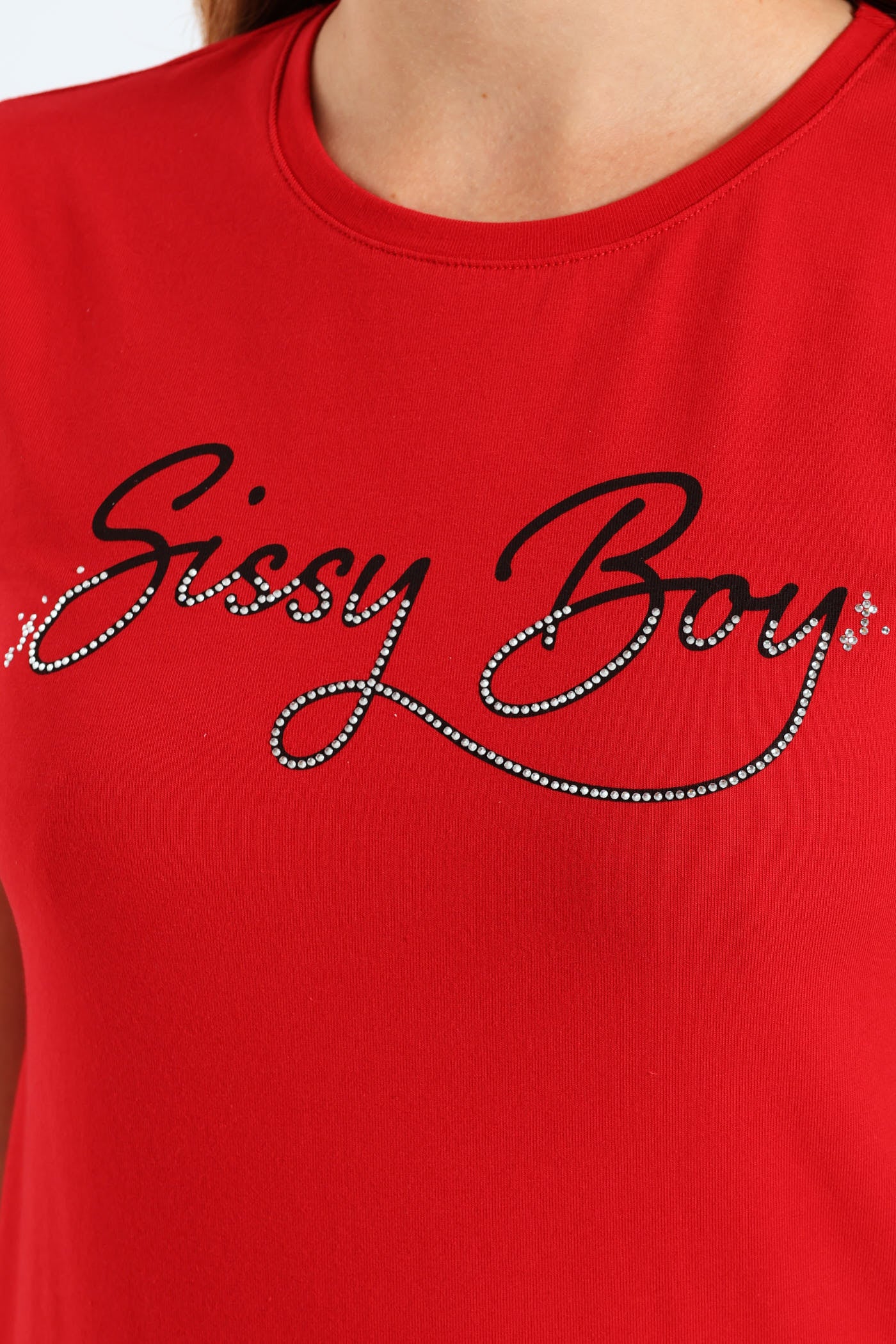 Girls Bling Logo Tee - Red - Image 4
