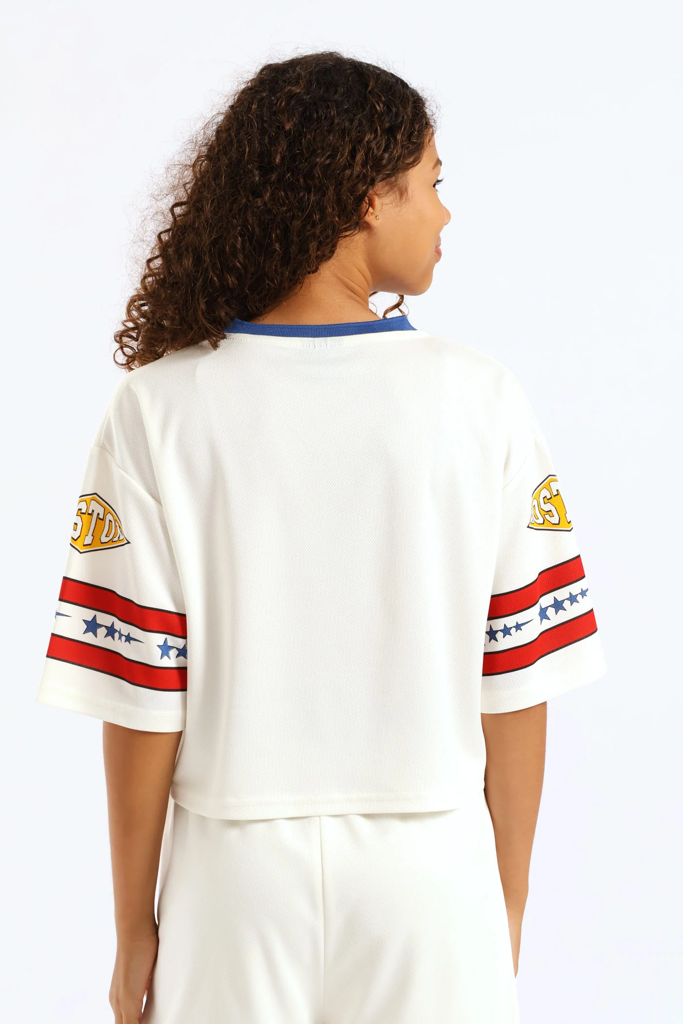 Girls Boston Badge Sports Jersey - Cream - Image 3