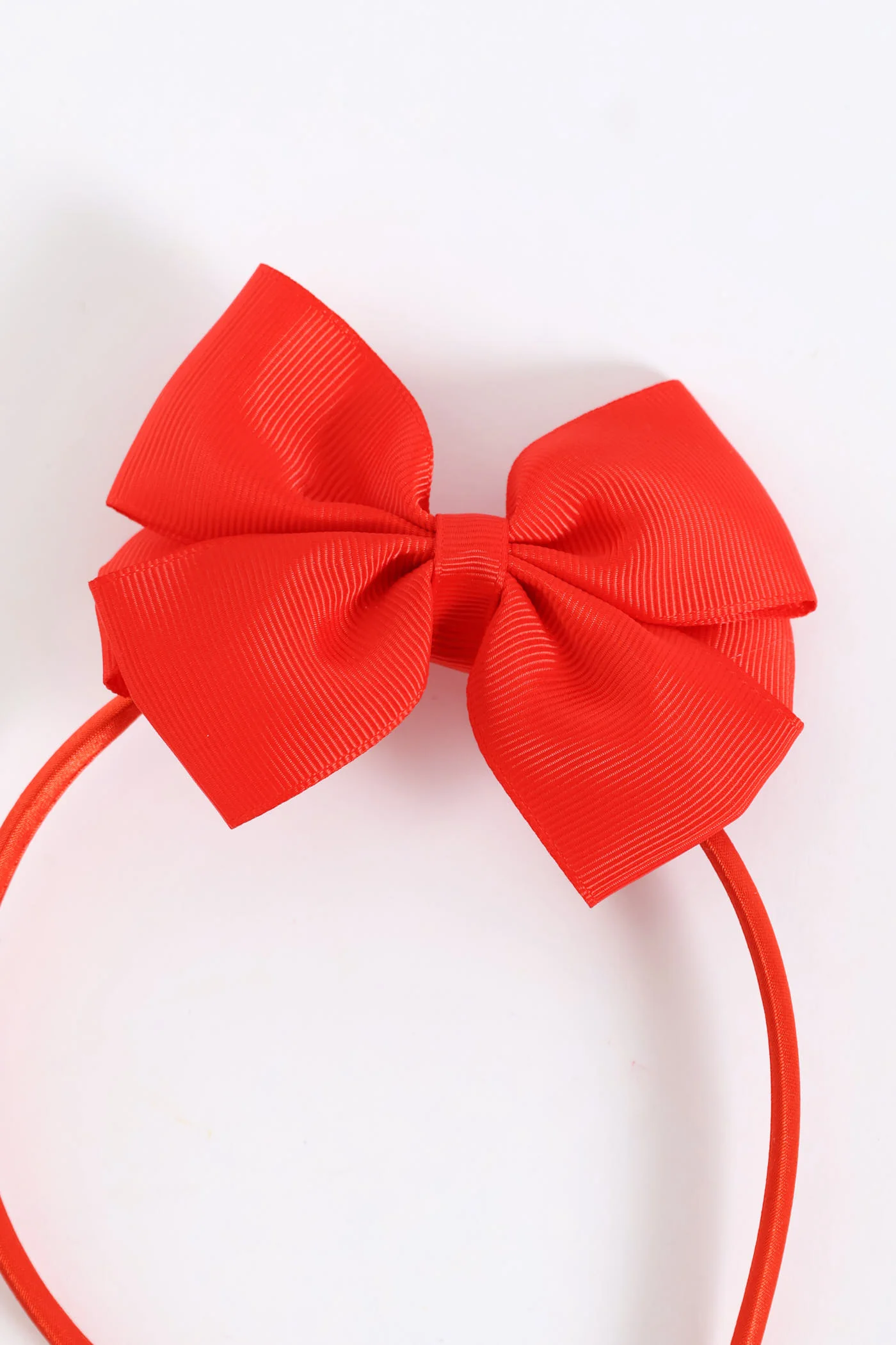 Girls Bow Aliceband - Red - Image 2