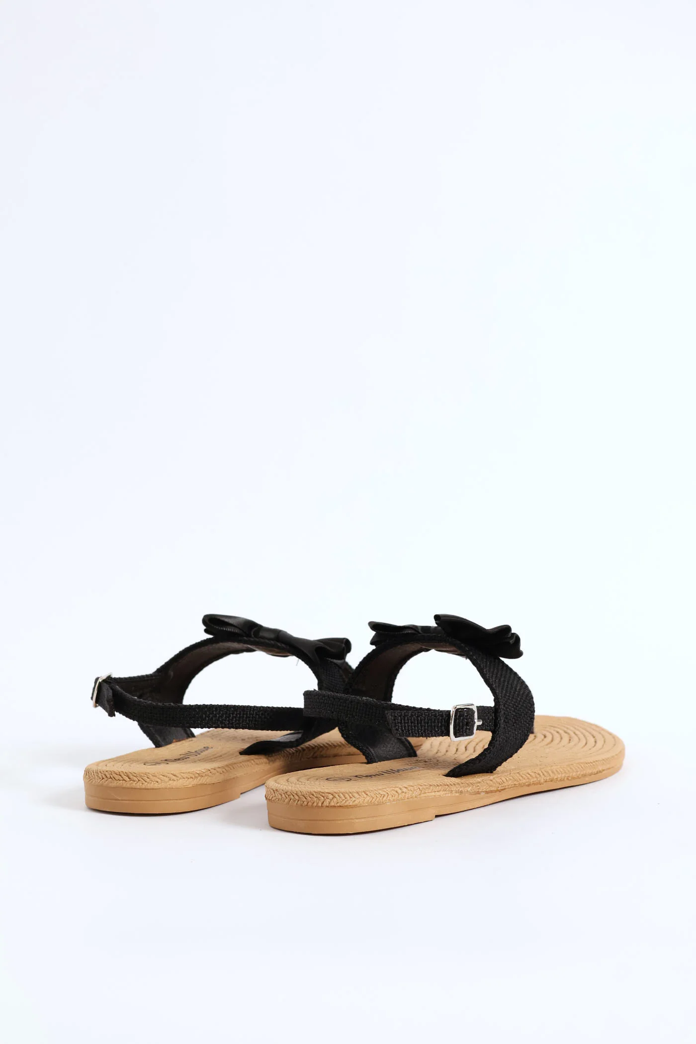 Girls Bow Eva Thong Sandal - Black - Image 3