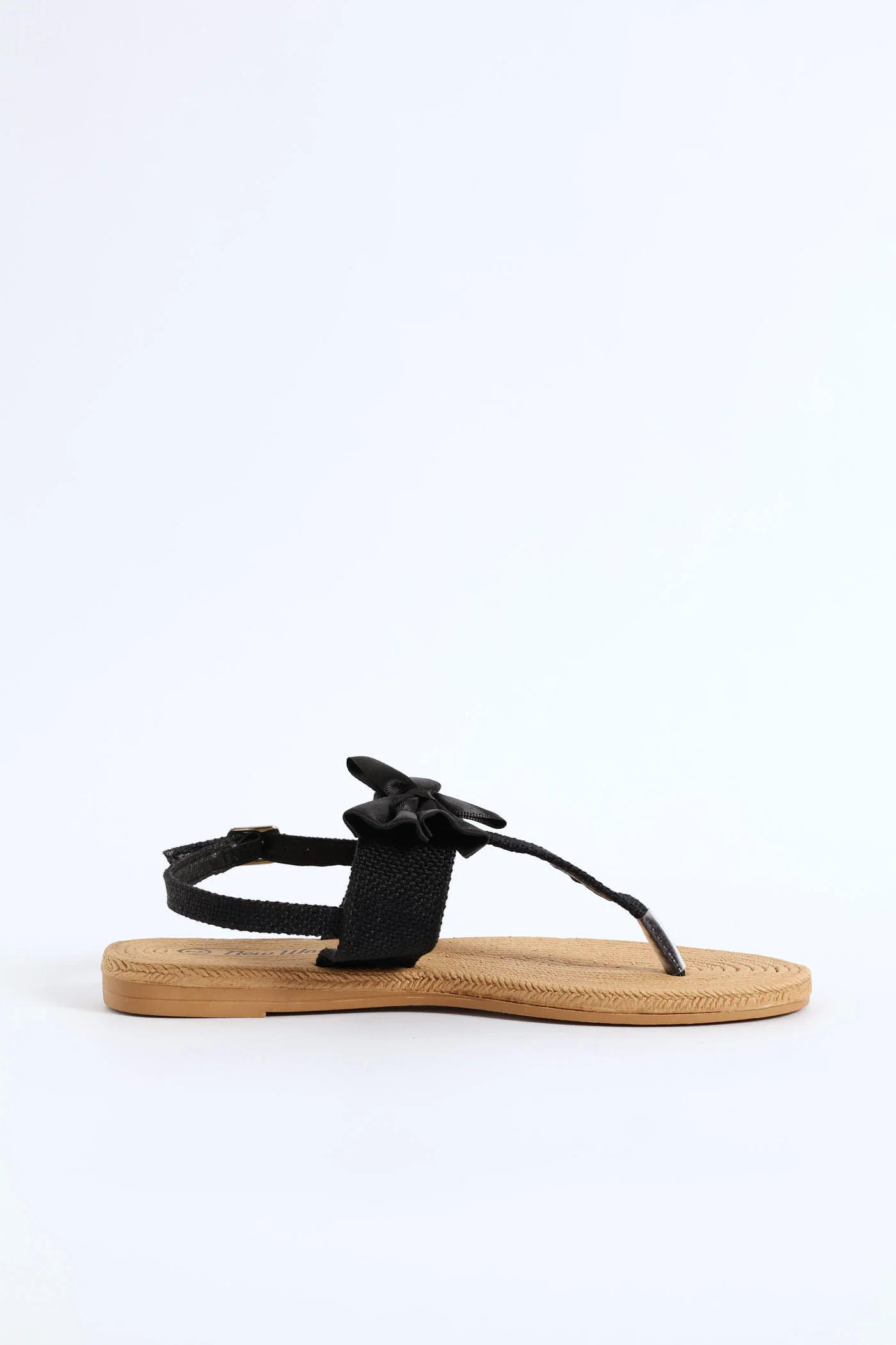 Girls Bow Eva Thong Sandal - Black - Image 4