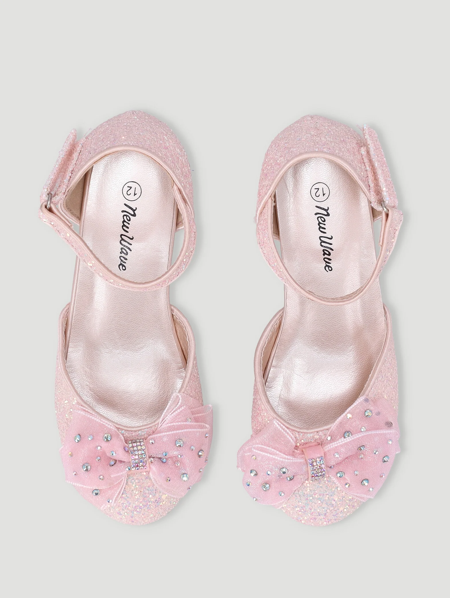 Girls Bow Glitter Heel-Pink - Image 3
