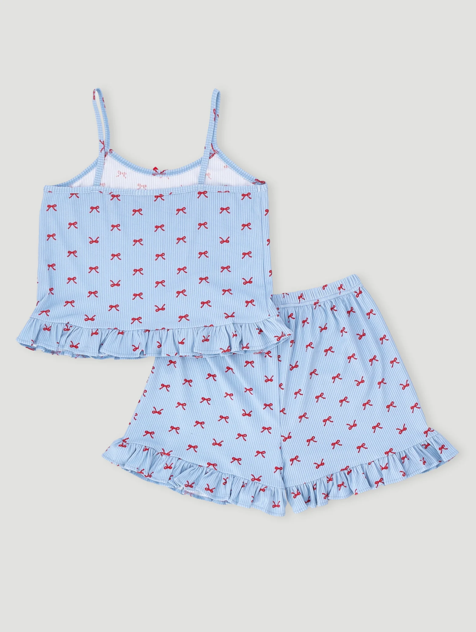 Girls Bow Print Sleep Set - Blue - Image 2