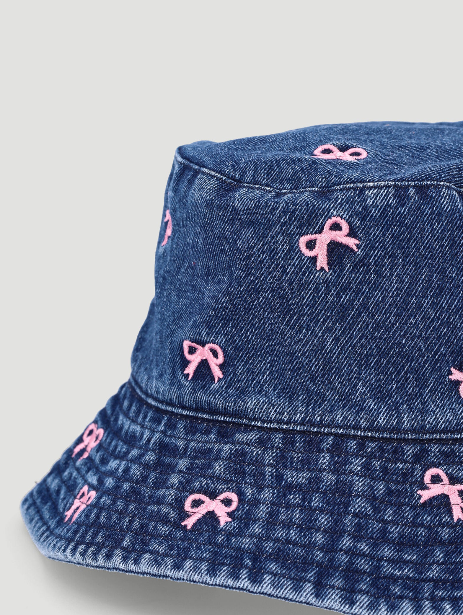 Girls Bows Bucket Hat - Denim - Image 2
