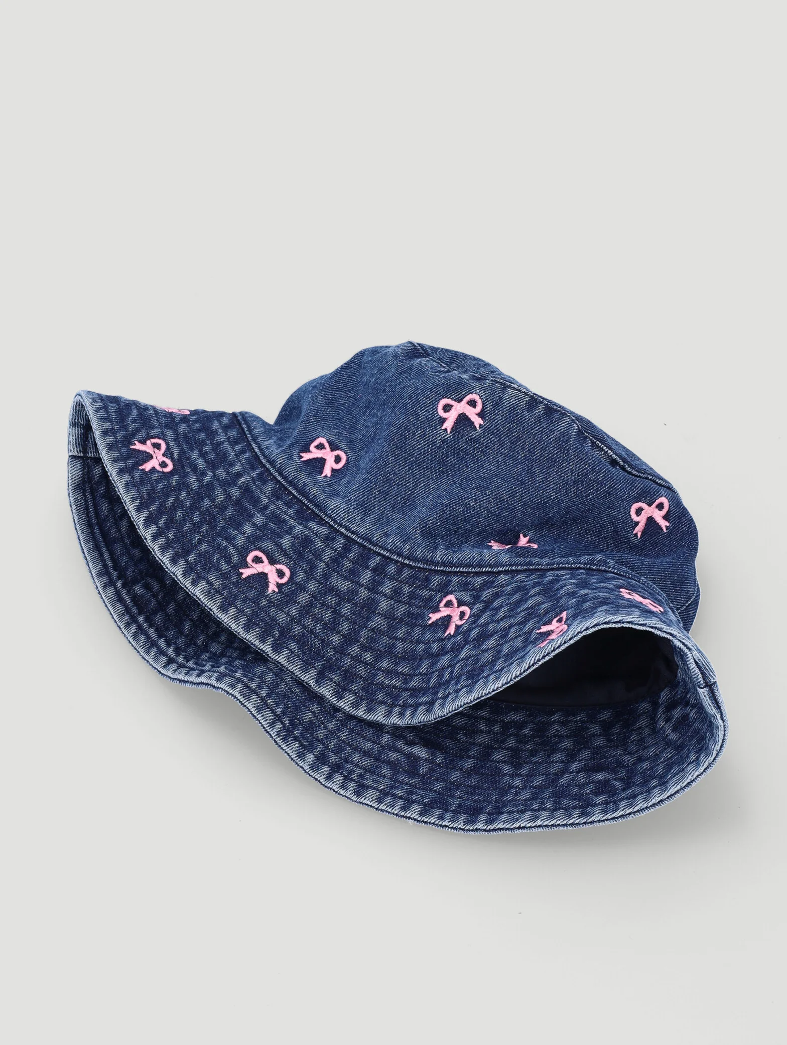Girls Bows Bucket Hat - Denim - Image 3