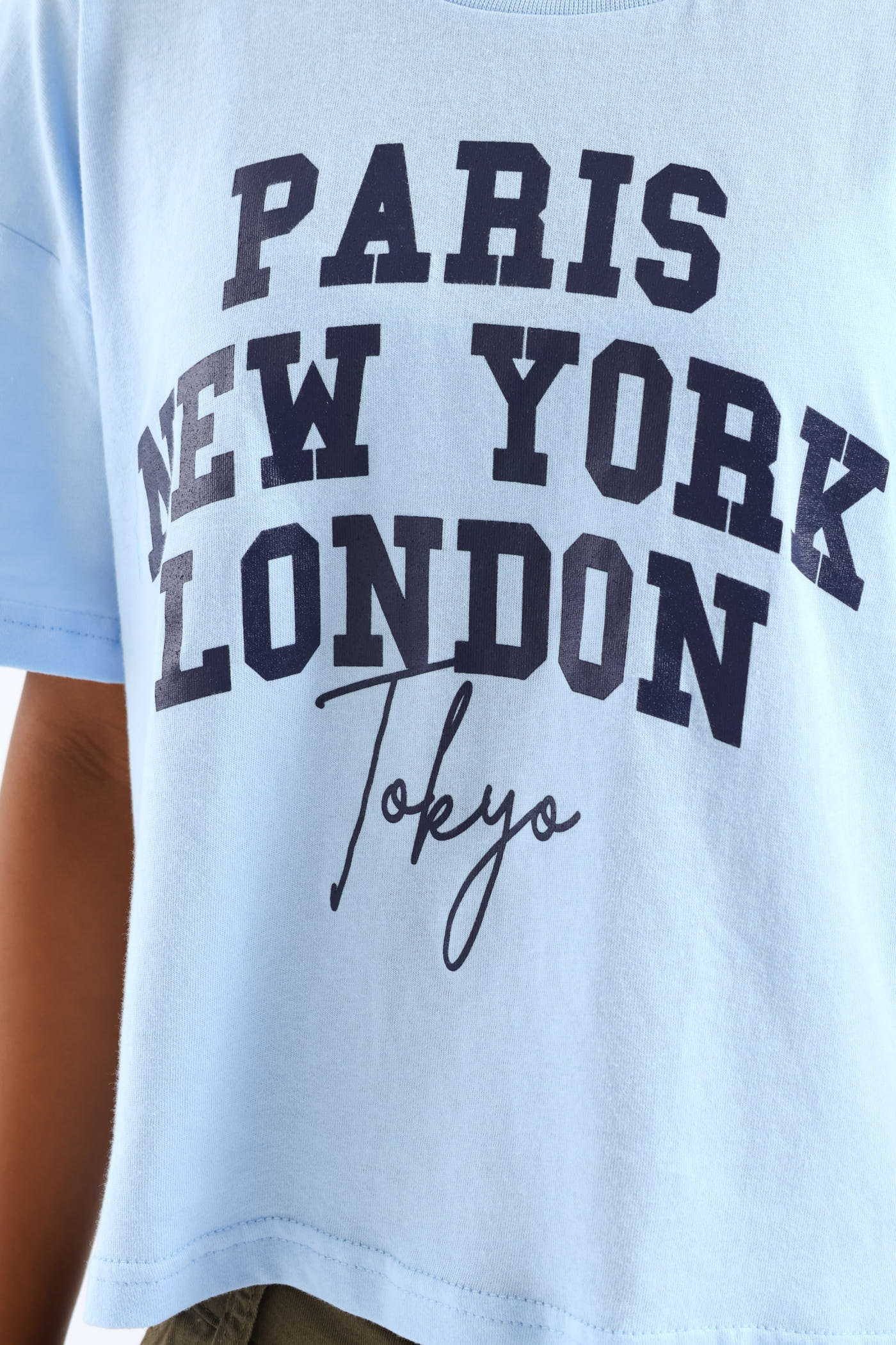 Girls Boxy Famous Cities Tee - Blue - Image 2