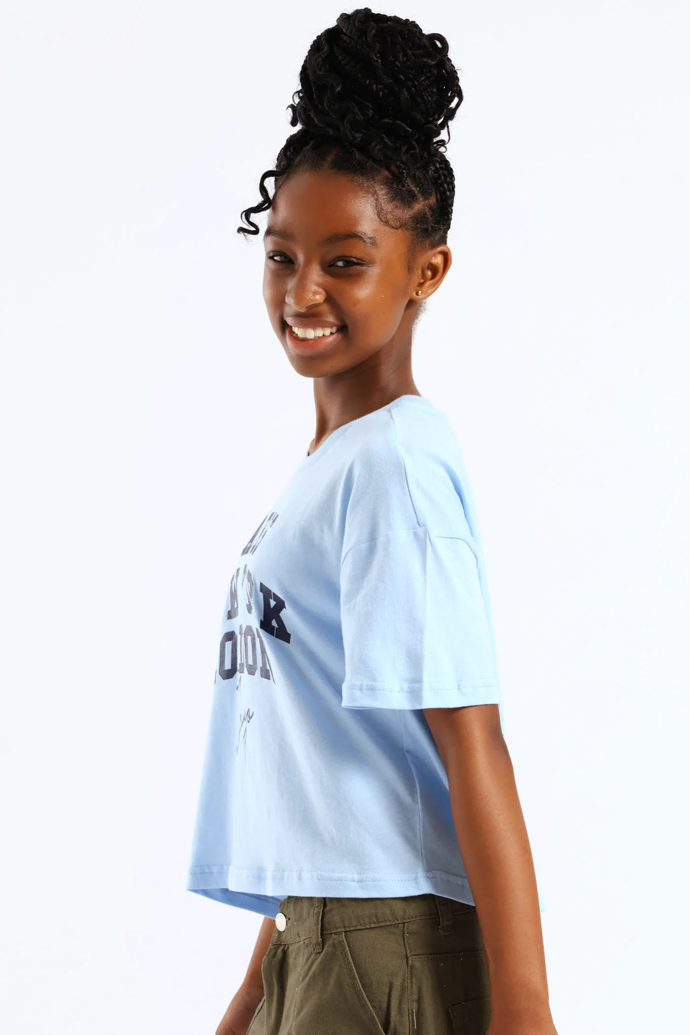 Girls Boxy Famous Cities Tee - Blue - Image 3